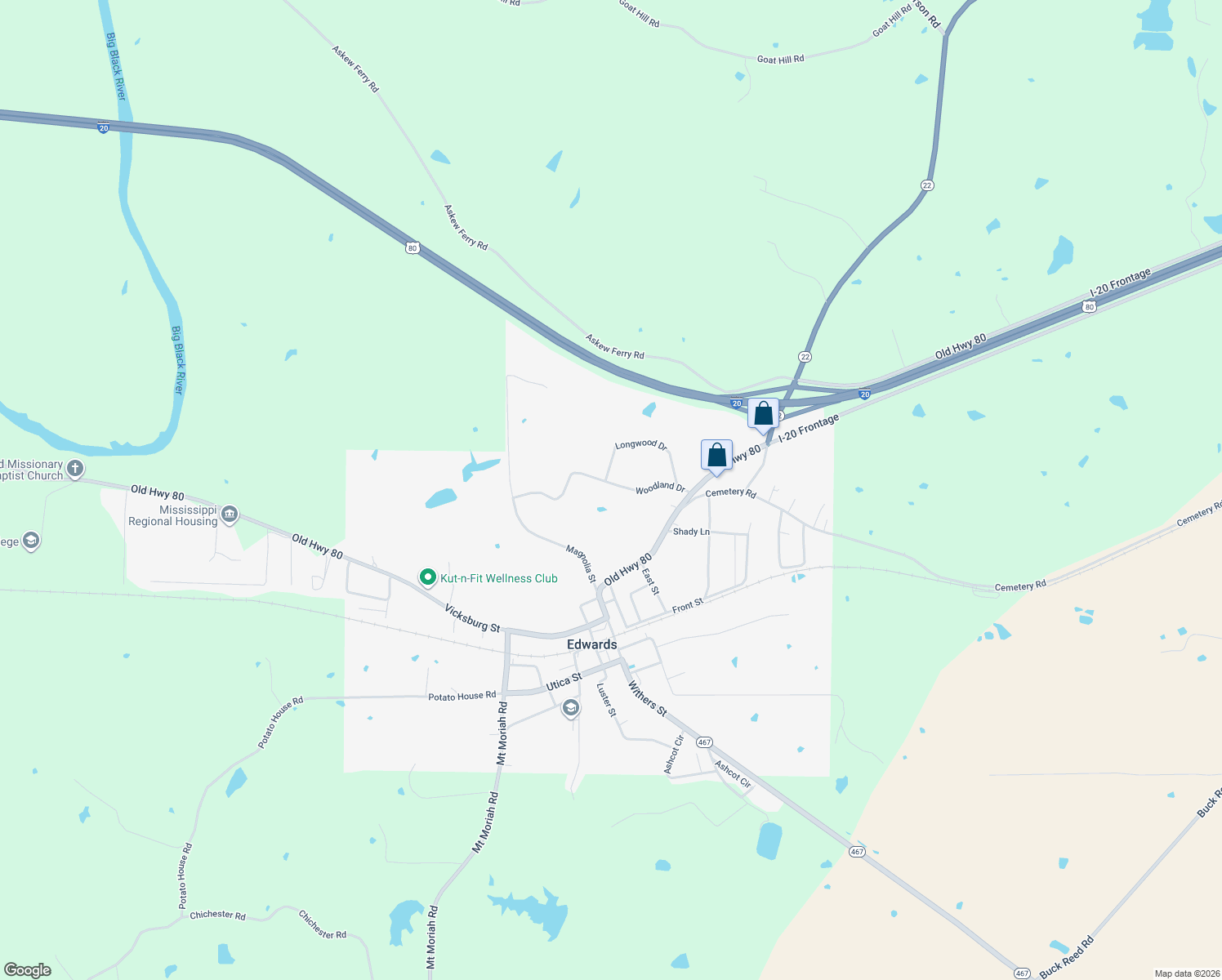 map of restaurants, bars, coffee shops, grocery stores, and more near 421 Woodland Dr in Edwards