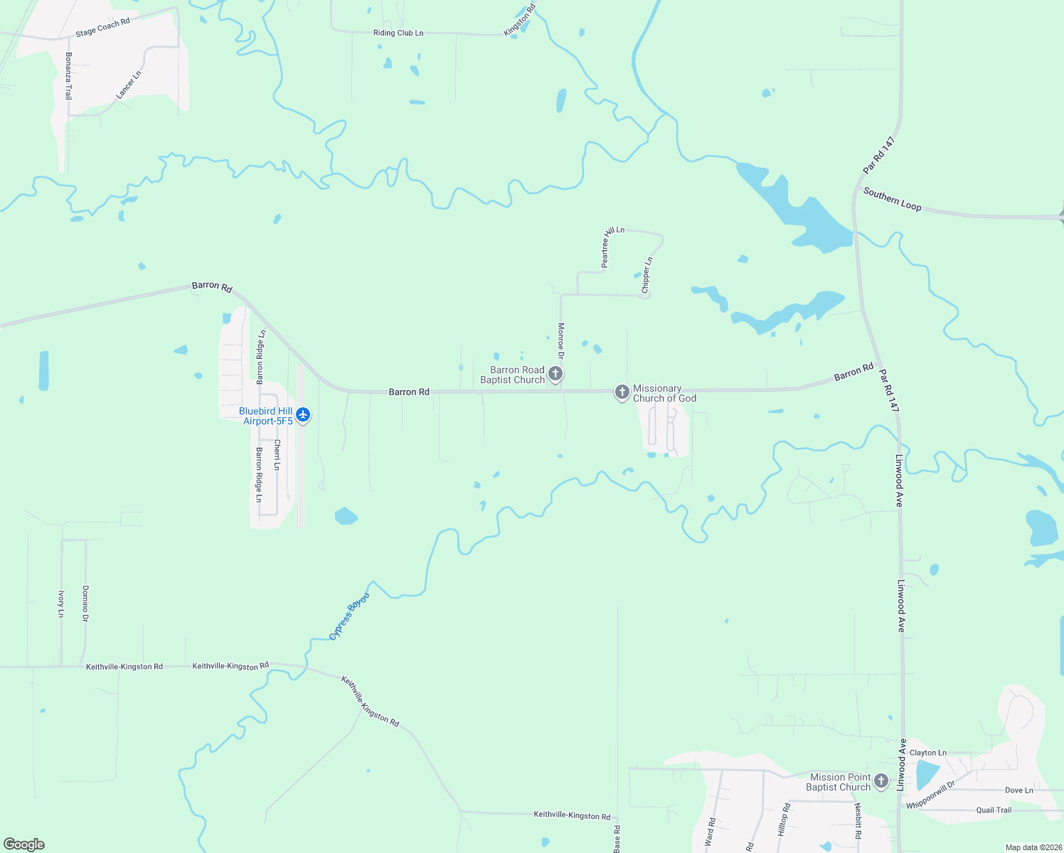 map of restaurants, bars, coffee shops, grocery stores, and more near 1145 Barron Road in Keithville
