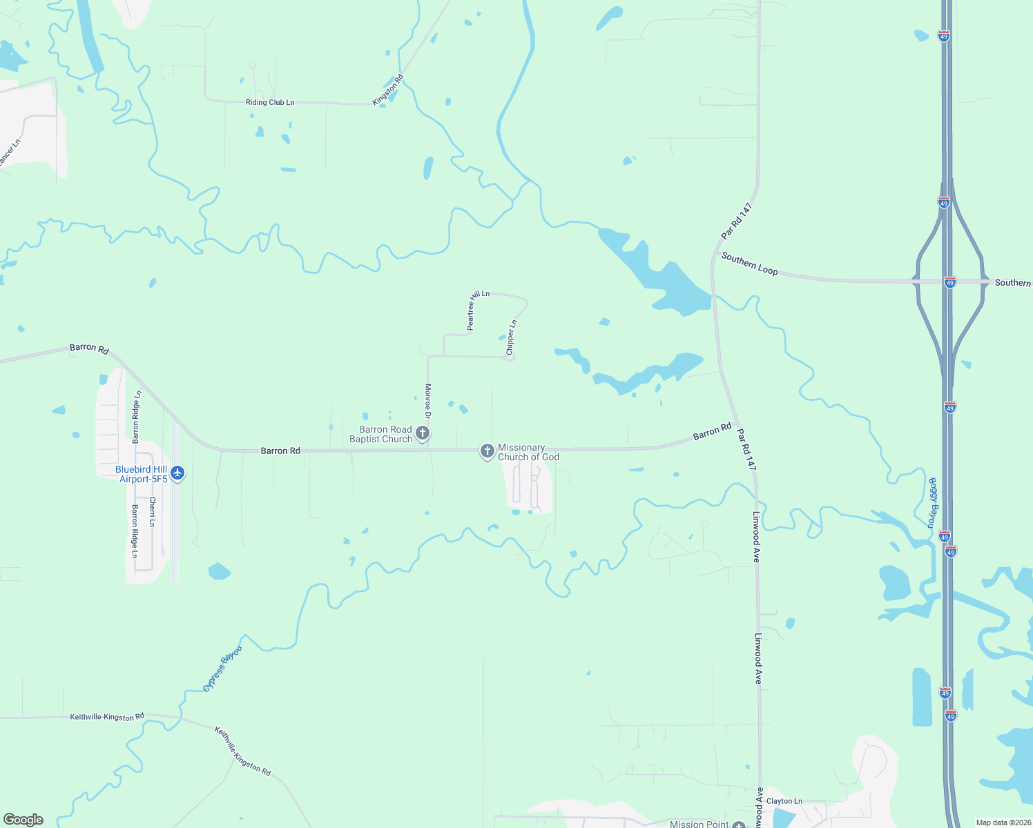 map of restaurants, bars, coffee shops, grocery stores, and more near 936 Barron Road in Keithville