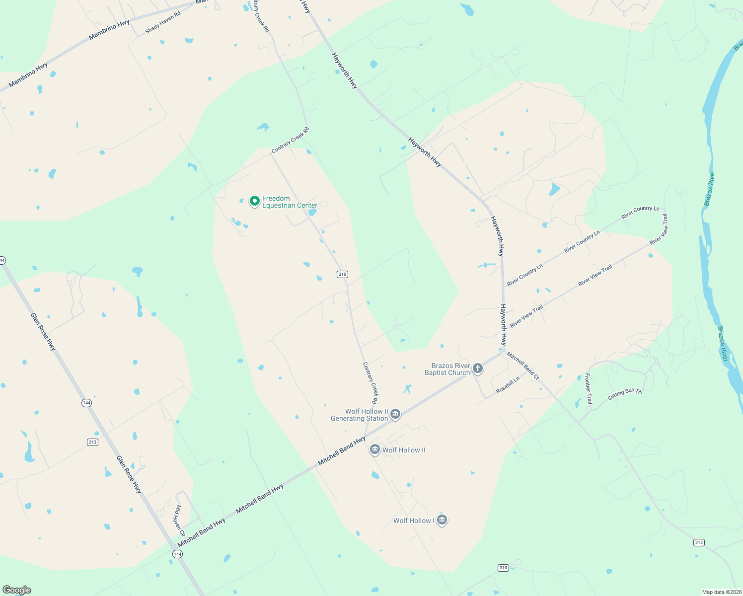 map of restaurants, bars, coffee shops, grocery stores, and more near 8015 Contrary Creek Road in Granbury