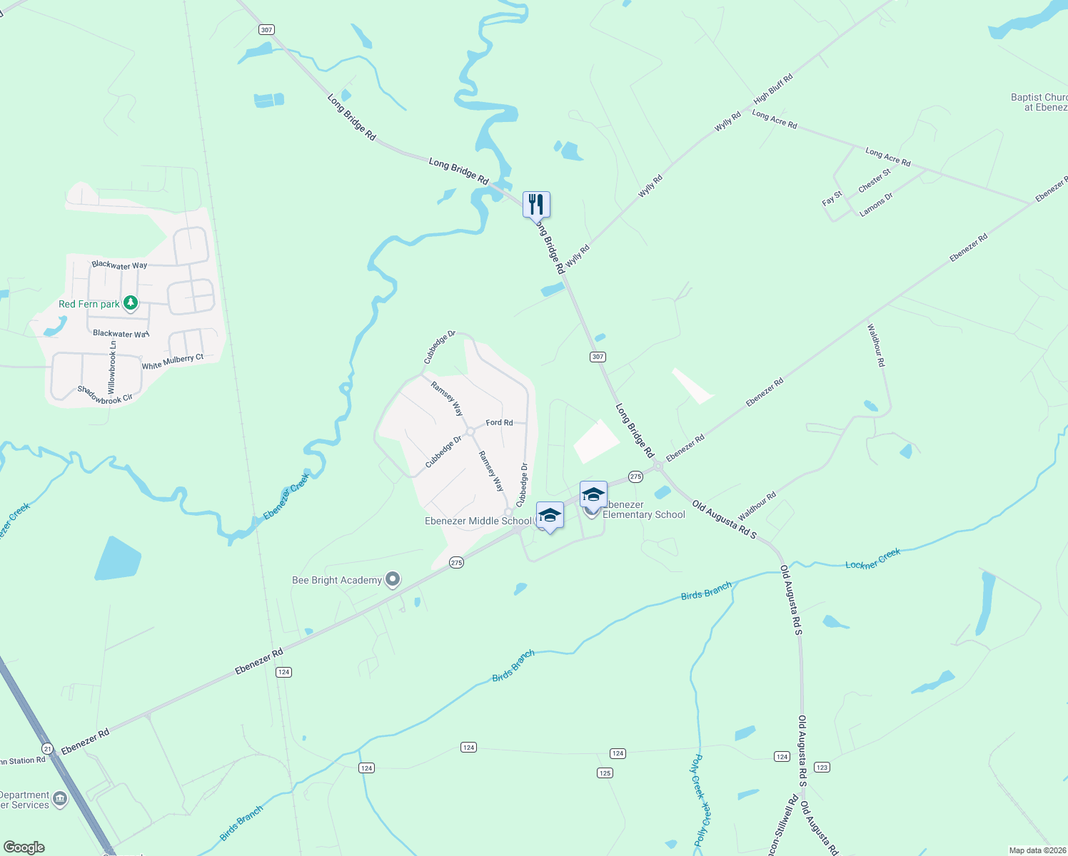 map of restaurants, bars, coffee shops, grocery stores, and more near 124 Cubbedge Drive in Rincon