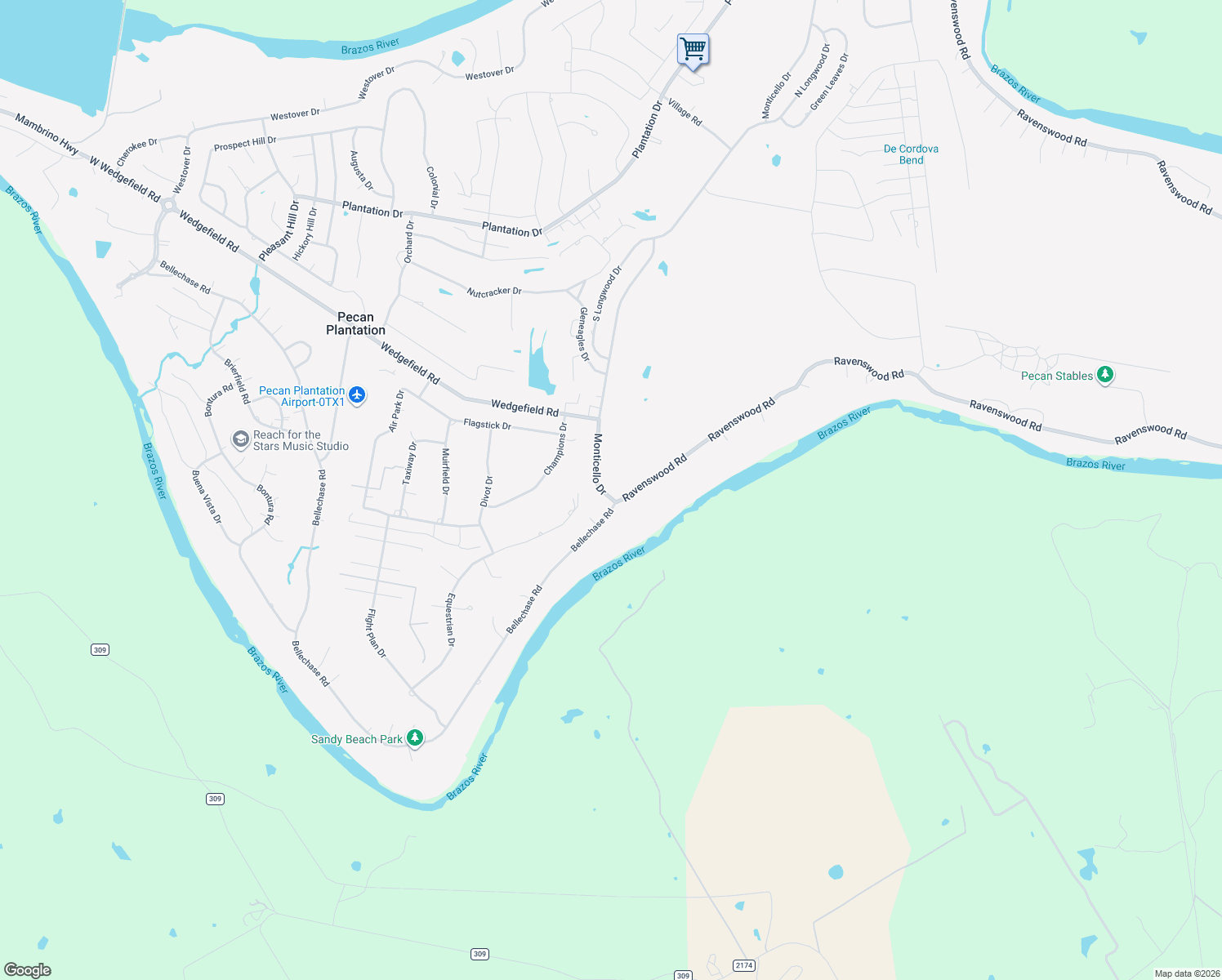 map of restaurants, bars, coffee shops, grocery stores, and more near 9625 Monticello Drive in Granbury