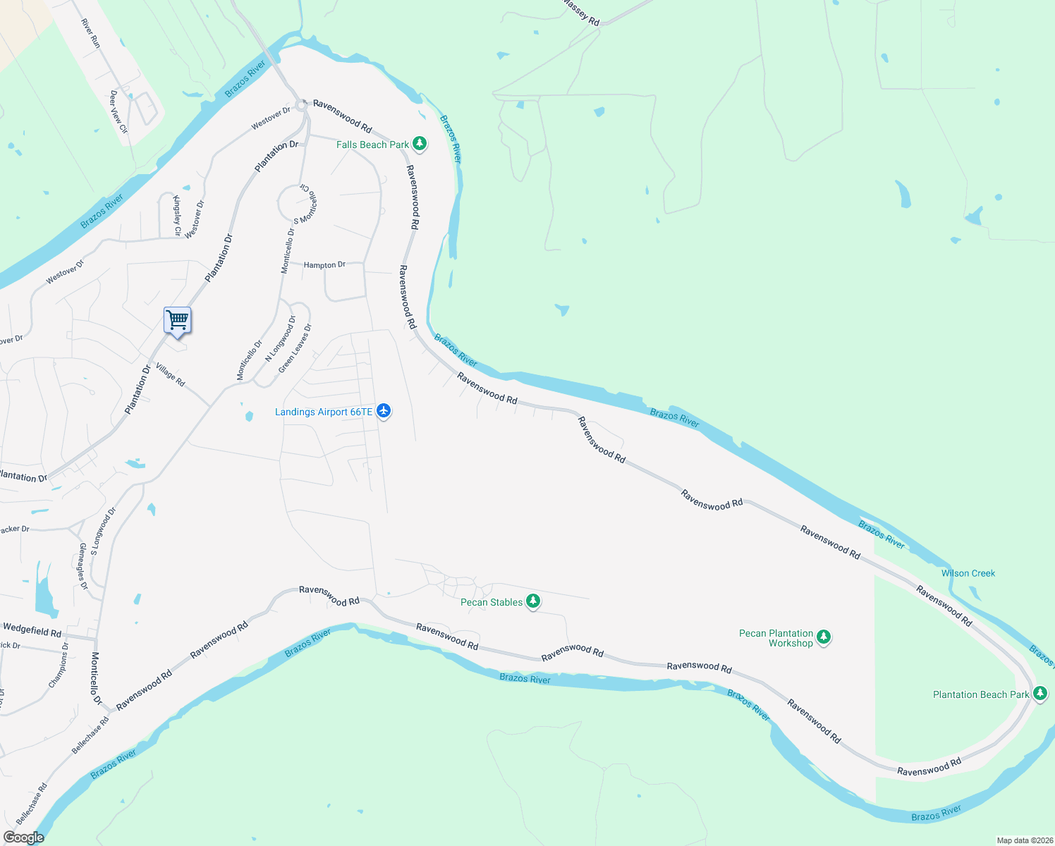 map of restaurants, bars, coffee shops, grocery stores, and more near 9704 Nottaway Court in Granbury