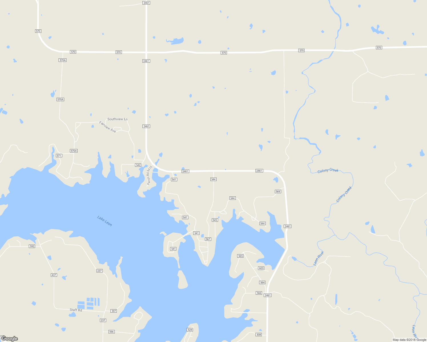 map of restaurants, bars, coffee shops, grocery stores, and more near Ranch Road 2461 in Eastland