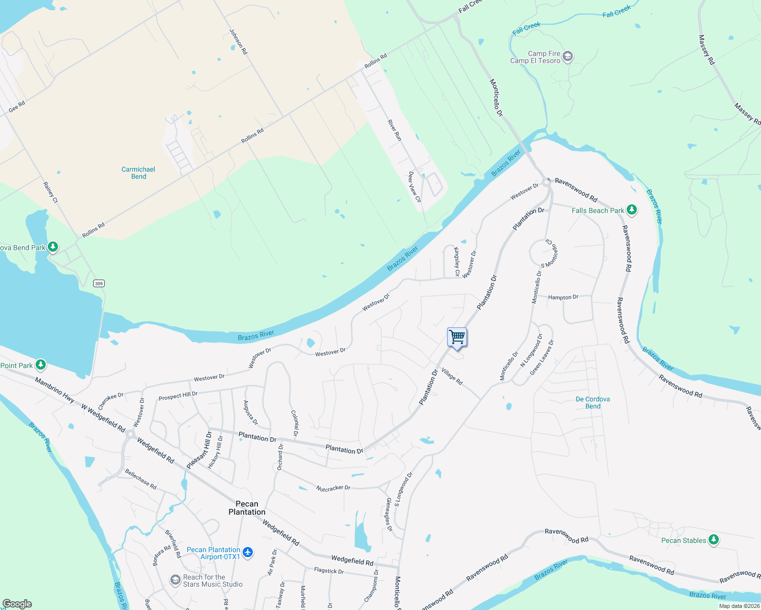 map of restaurants, bars, coffee shops, grocery stores, and more near 6801 Westover Drive in Granbury