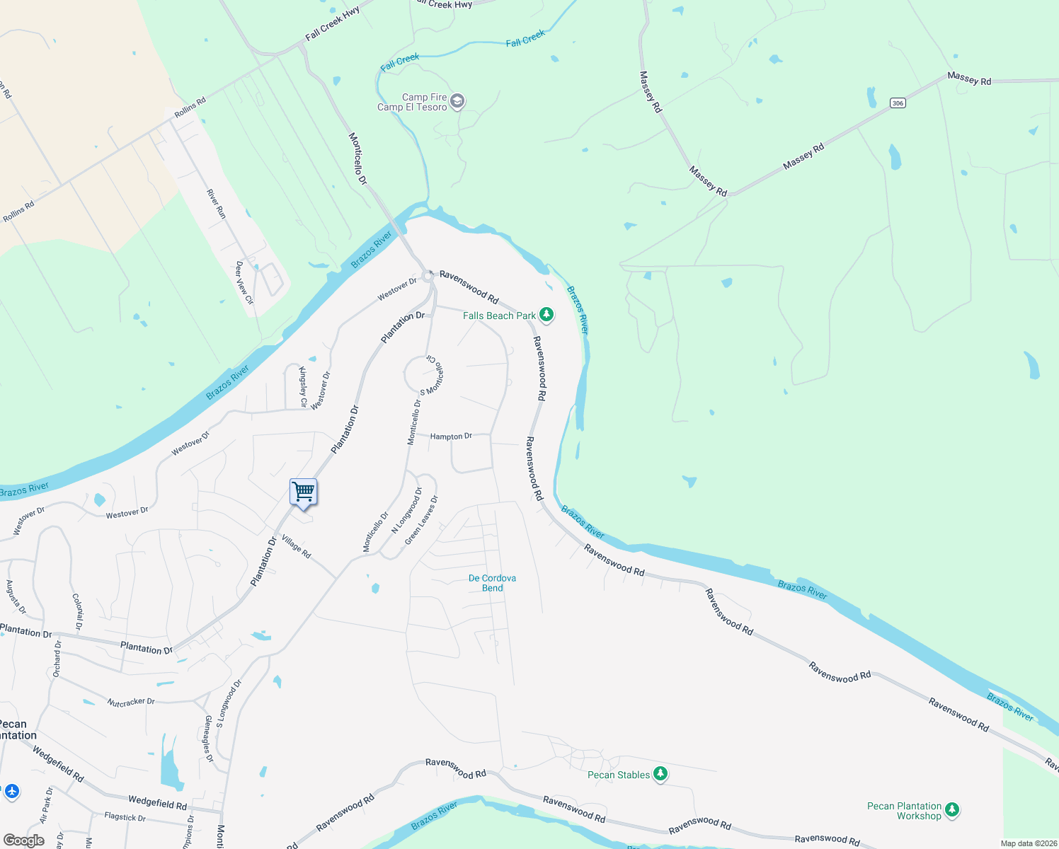 map of restaurants, bars, coffee shops, grocery stores, and more near 7613 Ravenswood Road in Granbury