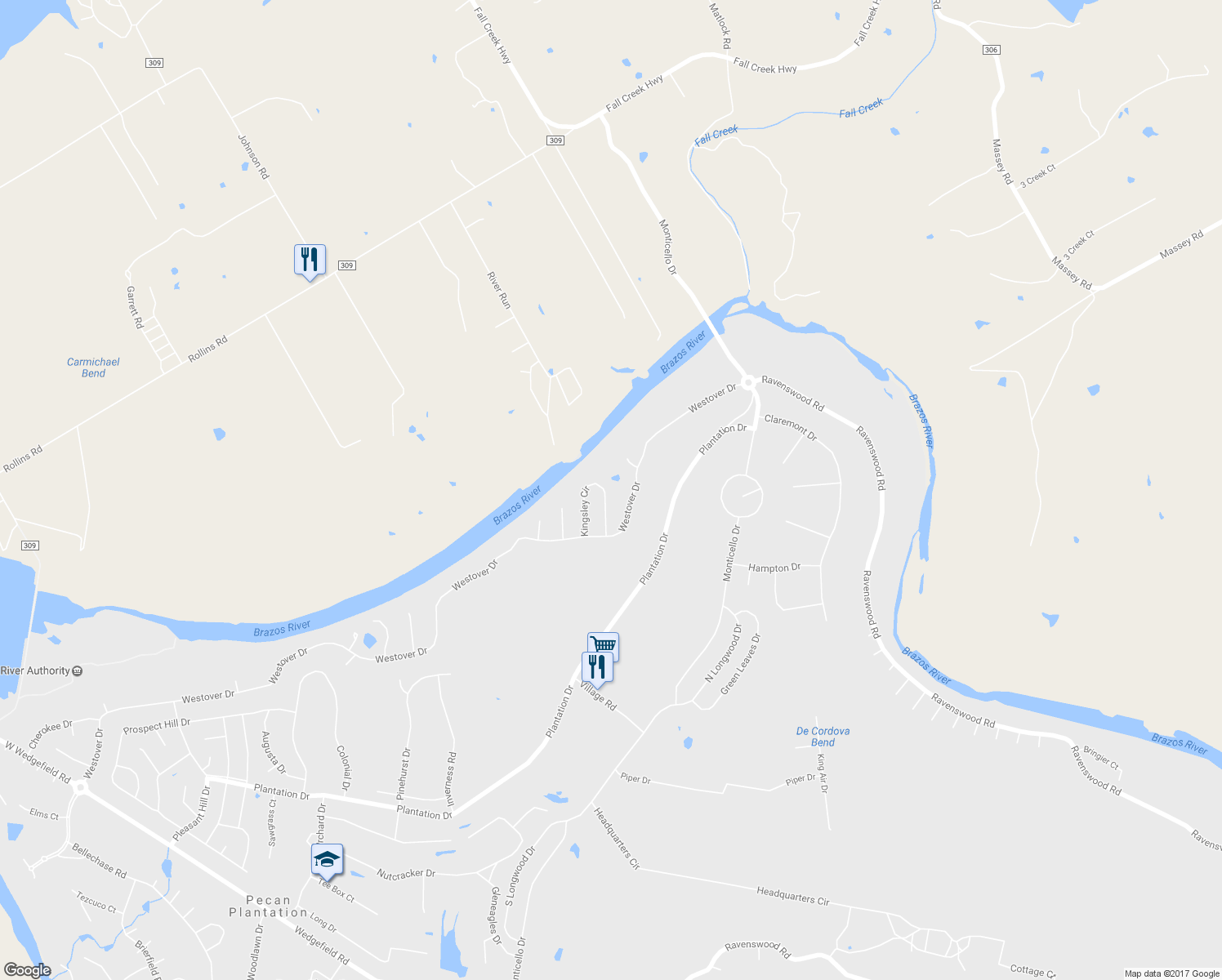 map of restaurants, bars, coffee shops, grocery stores, and more near 8513 Kingsley Circle in Granbury