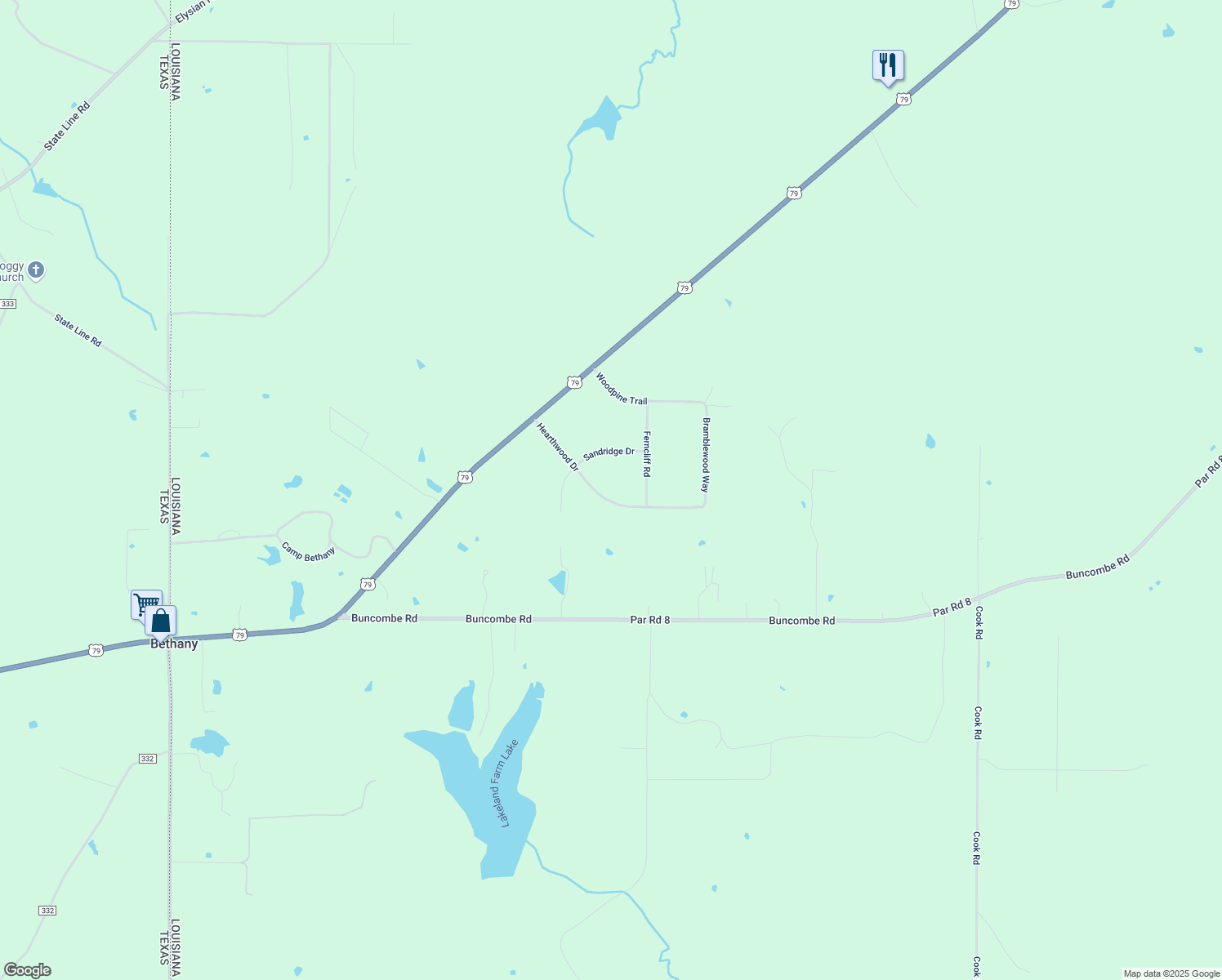 map of restaurants, bars, coffee shops, grocery stores, and more near 10838 Hearthwood Drive in Bethany