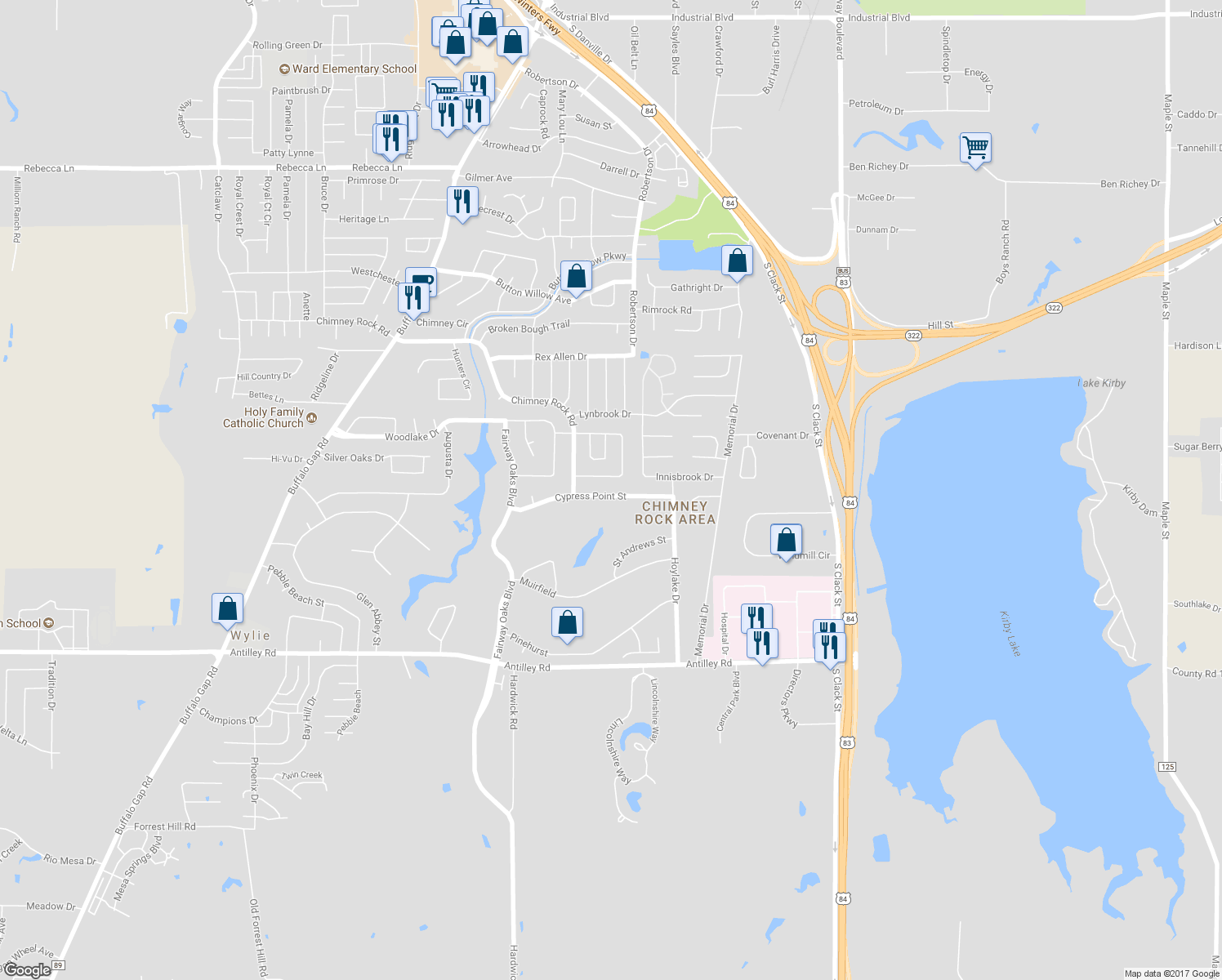 map of restaurants, bars, coffee shops, grocery stores, and more near 20 Cypress Point St in Abilene