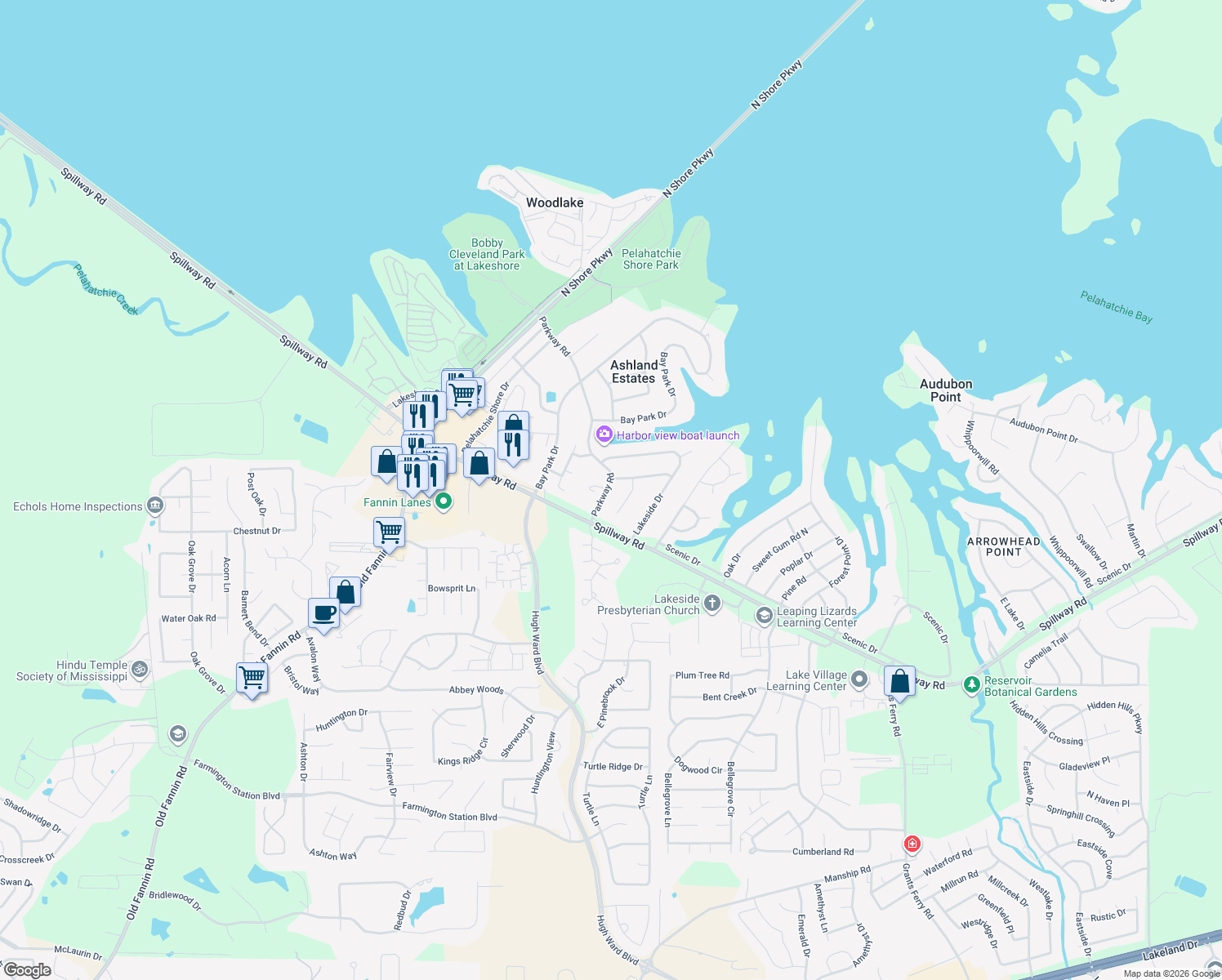 map of restaurants, bars, coffee shops, grocery stores, and more near 100 Harbour View Rd in Brandon