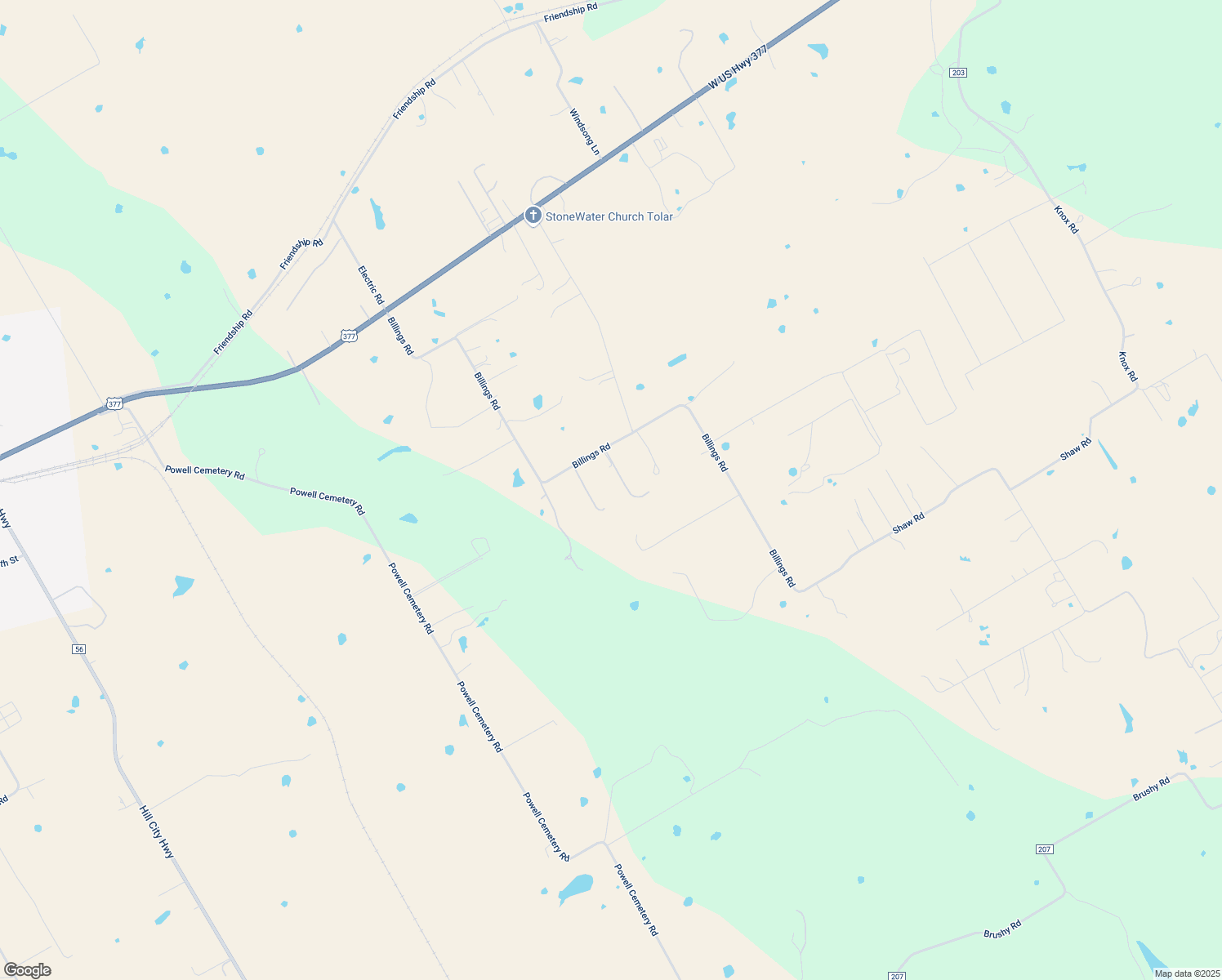 map of restaurants, bars, coffee shops, grocery stores, and more near 1221 Billings Rd in Tolar