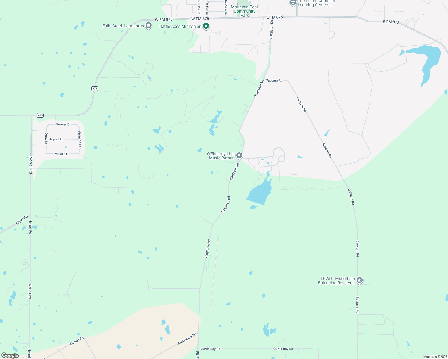 map of restaurants, bars, coffee shops, grocery stores, and more near 8295 Singleton Road in Midlothian