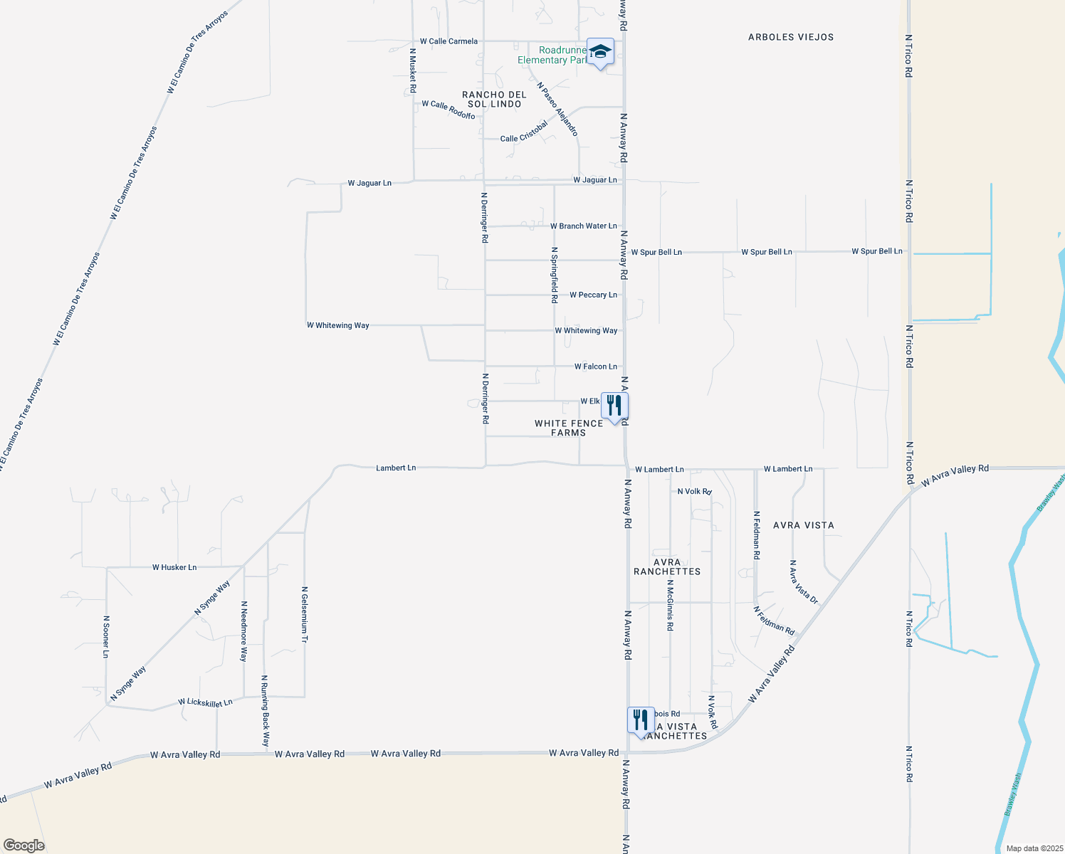 map of restaurants, bars, coffee shops, grocery stores, and more near 16842 West Pepperbox Lane in Marana
