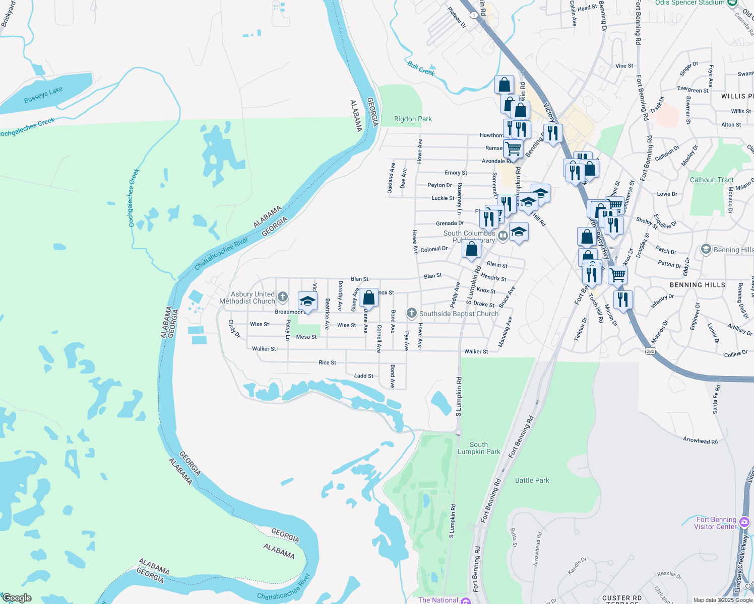 map of restaurants, bars, coffee shops, grocery stores, and more near 2315 Cornell Avenue in Columbus