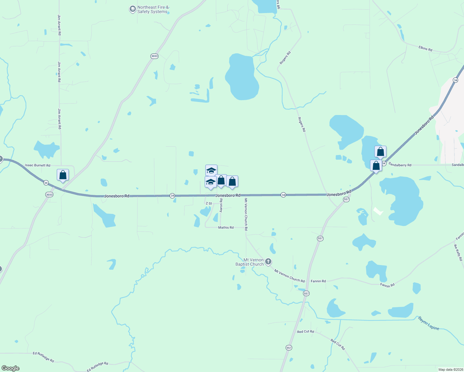 map of restaurants, bars, coffee shops, grocery stores, and more near 5856 Jonesboro Rd in West Monroe