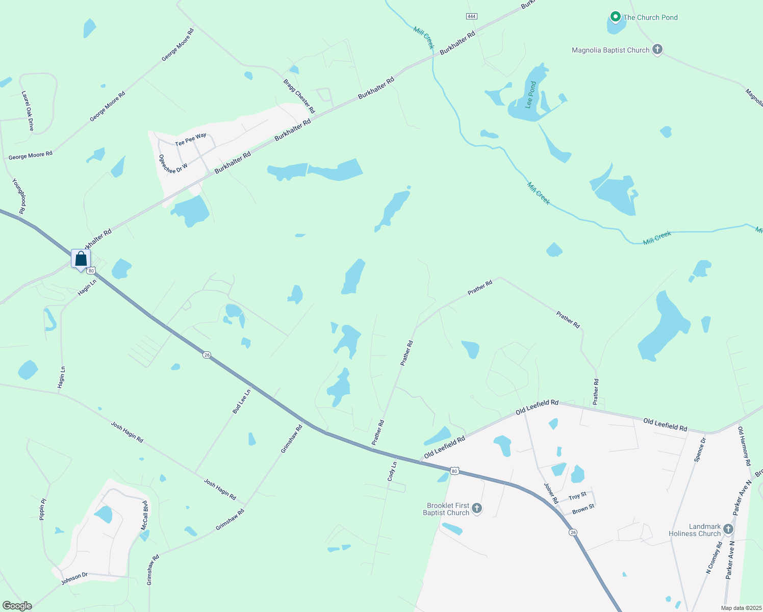 map of restaurants, bars, coffee shops, grocery stores, and more near 1830 Nottingham Road in Statesboro