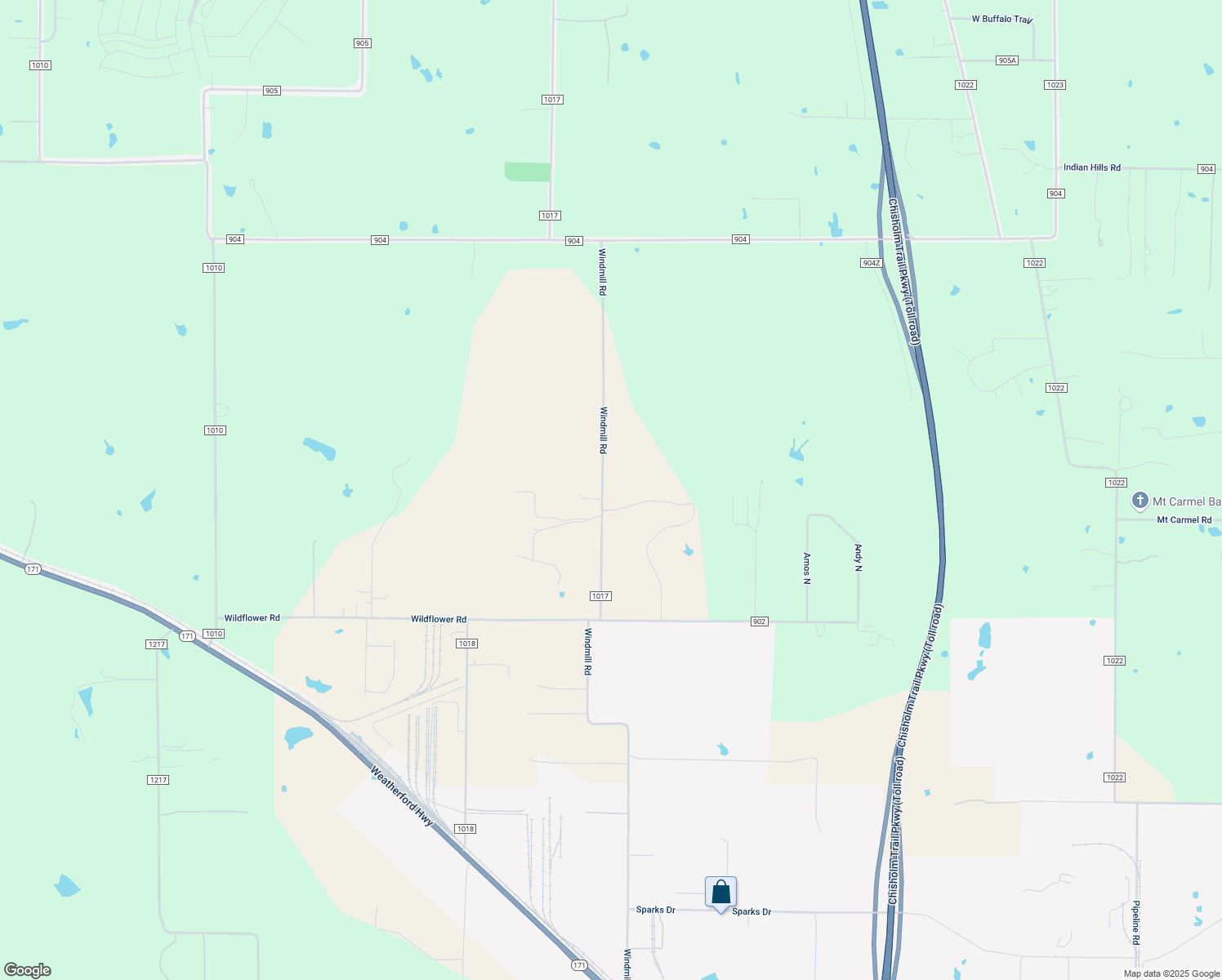 map of restaurants, bars, coffee shops, grocery stores, and more near 4708 County Road 1017 in Joshua