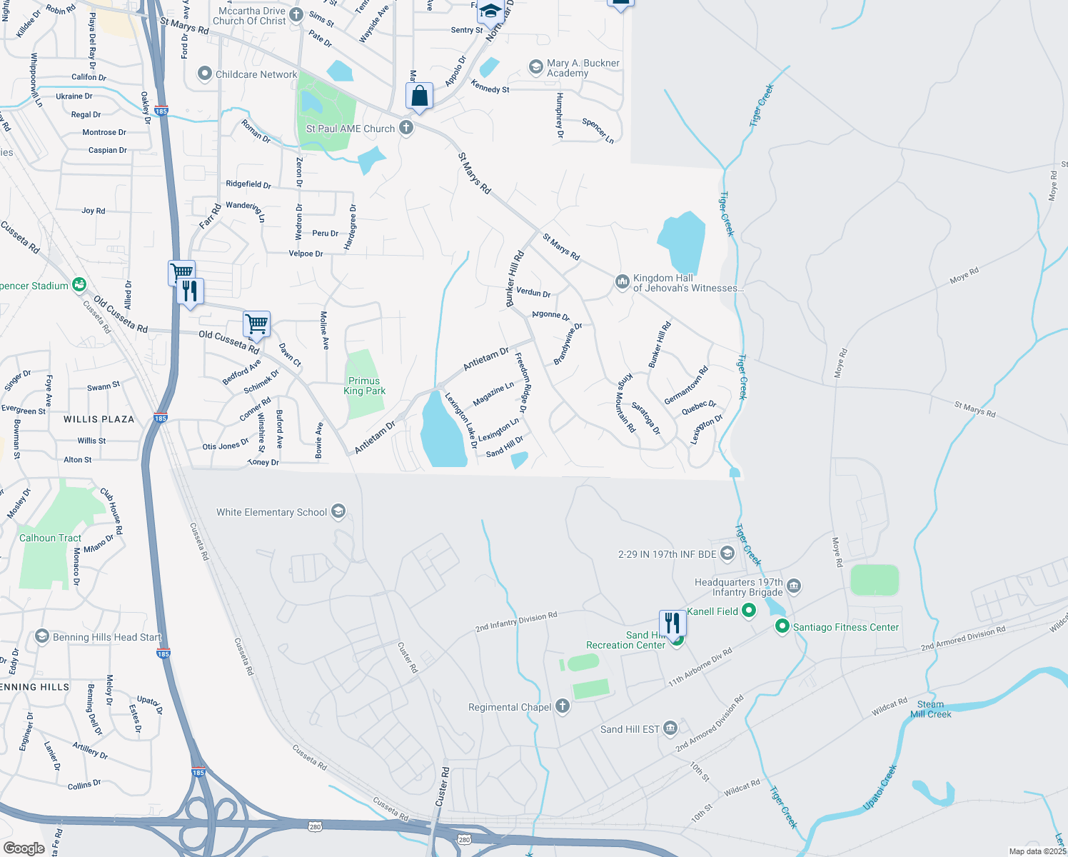 map of restaurants, bars, coffee shops, grocery stores, and more near 1318 Freedom Ridge Drive in Columbus