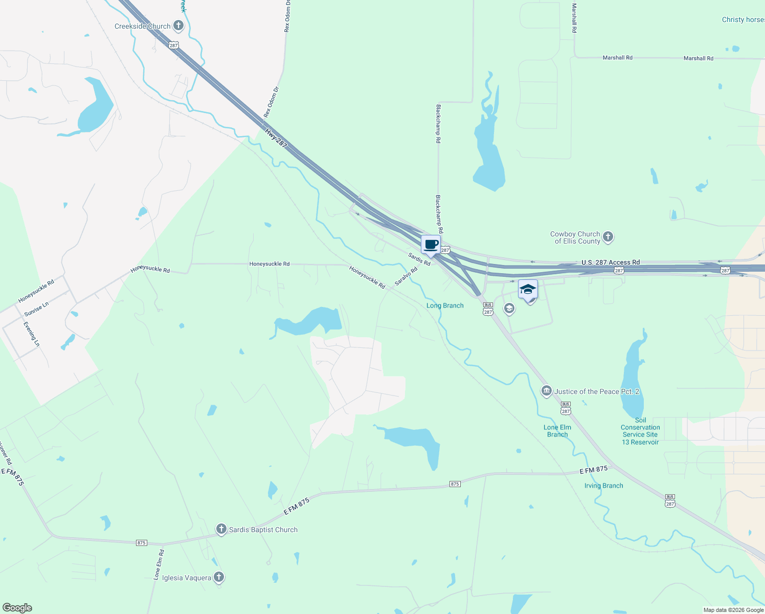 map of restaurants, bars, coffee shops, grocery stores, and more near 435 Saralvo Road in Midlothian