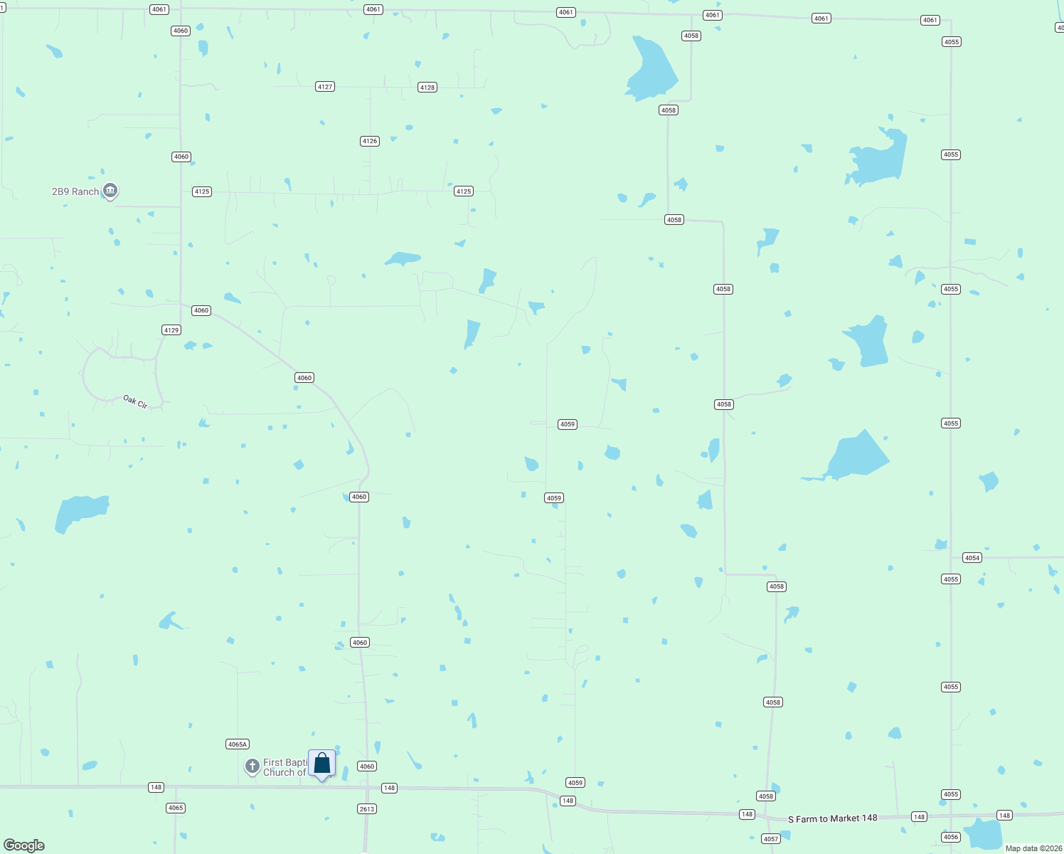 map of restaurants, bars, coffee shops, grocery stores, and more near 15105 Co Road 4059 in Kemp
