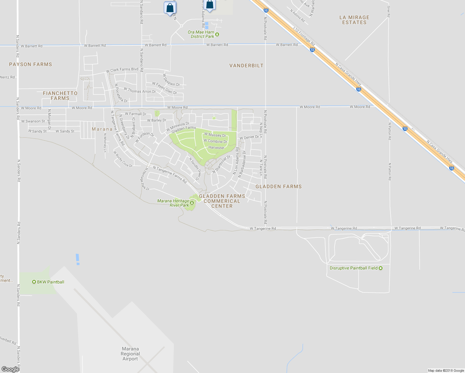 map of restaurants, bars, coffee shops, grocery stores, and more near 12295 North Barbadense Drive in Marana