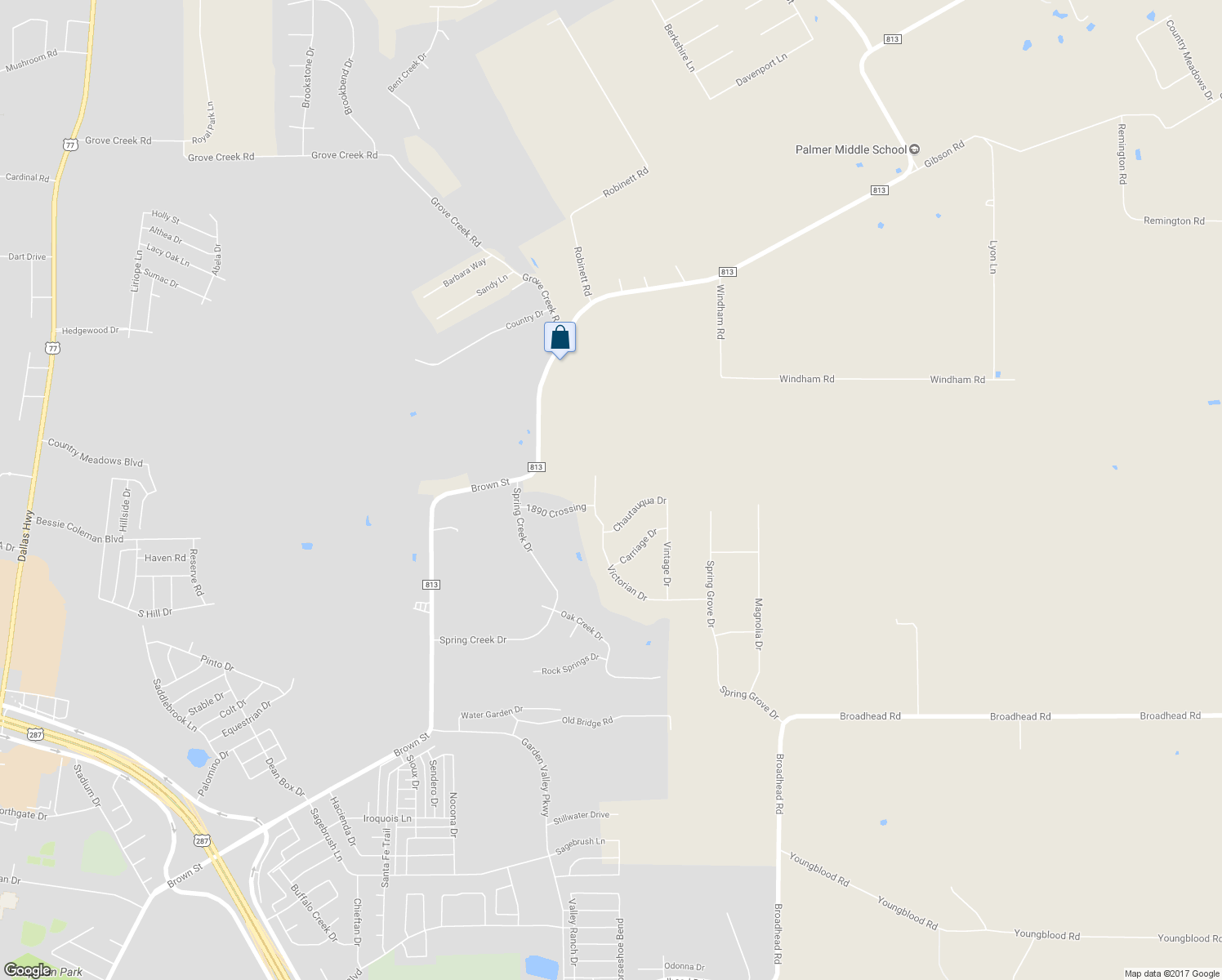 map of restaurants, bars, coffee shops, grocery stores, and more near 303 Victorian Drive in Waxahachie