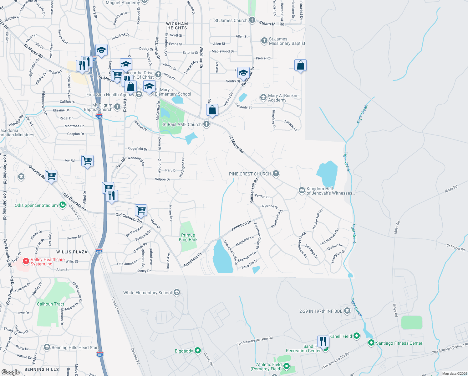 map of restaurants, bars, coffee shops, grocery stores, and more near 4968 Aaron Drive in Columbus