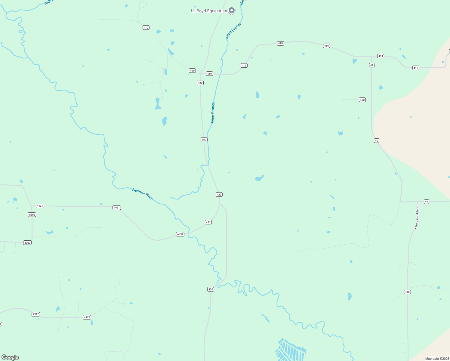 map of restaurants, bars, coffee shops, grocery stores, and more near 11452 County Road 420 in Tyler