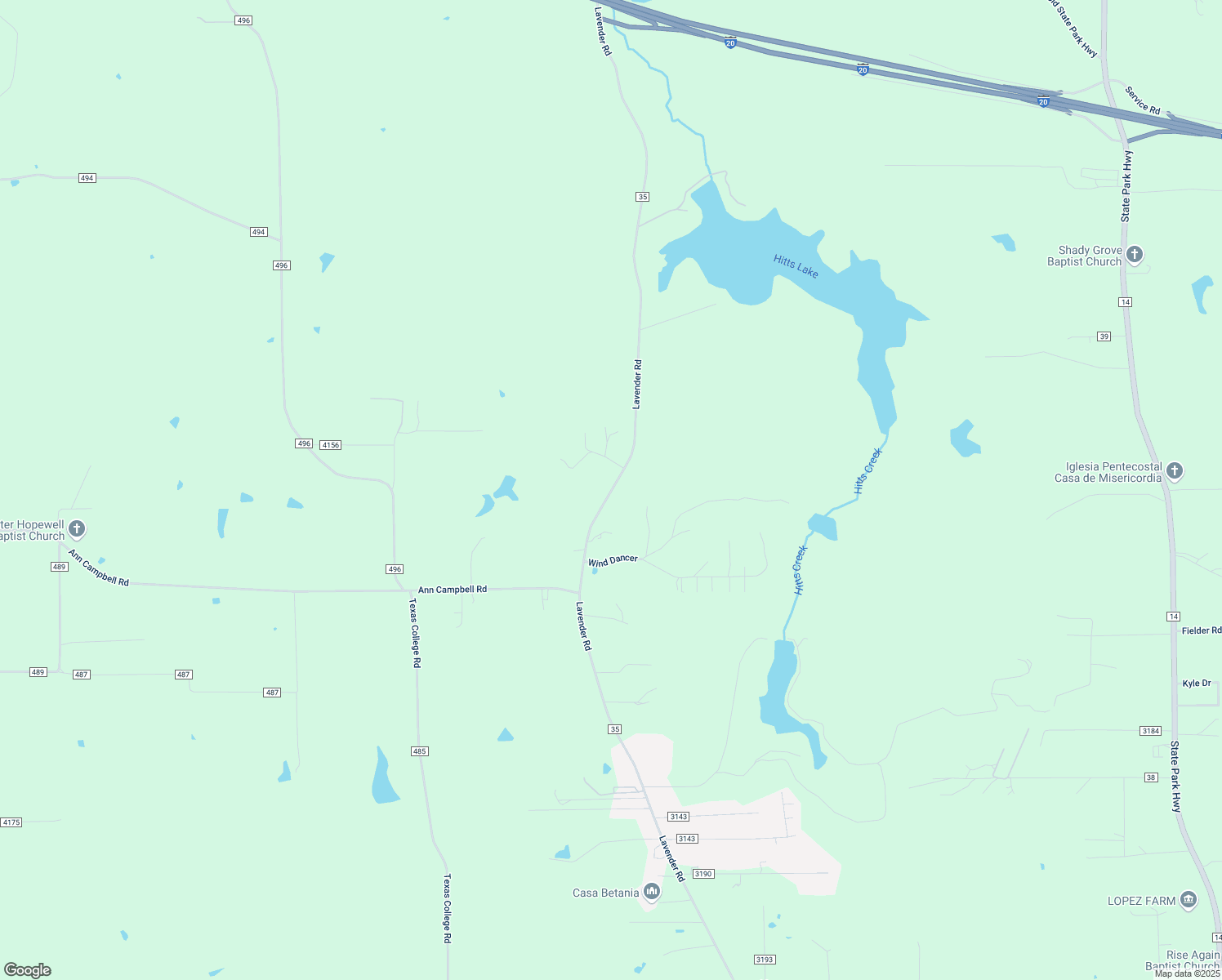 map of restaurants, bars, coffee shops, grocery stores, and more near 12399 Lavender Road in Tyler