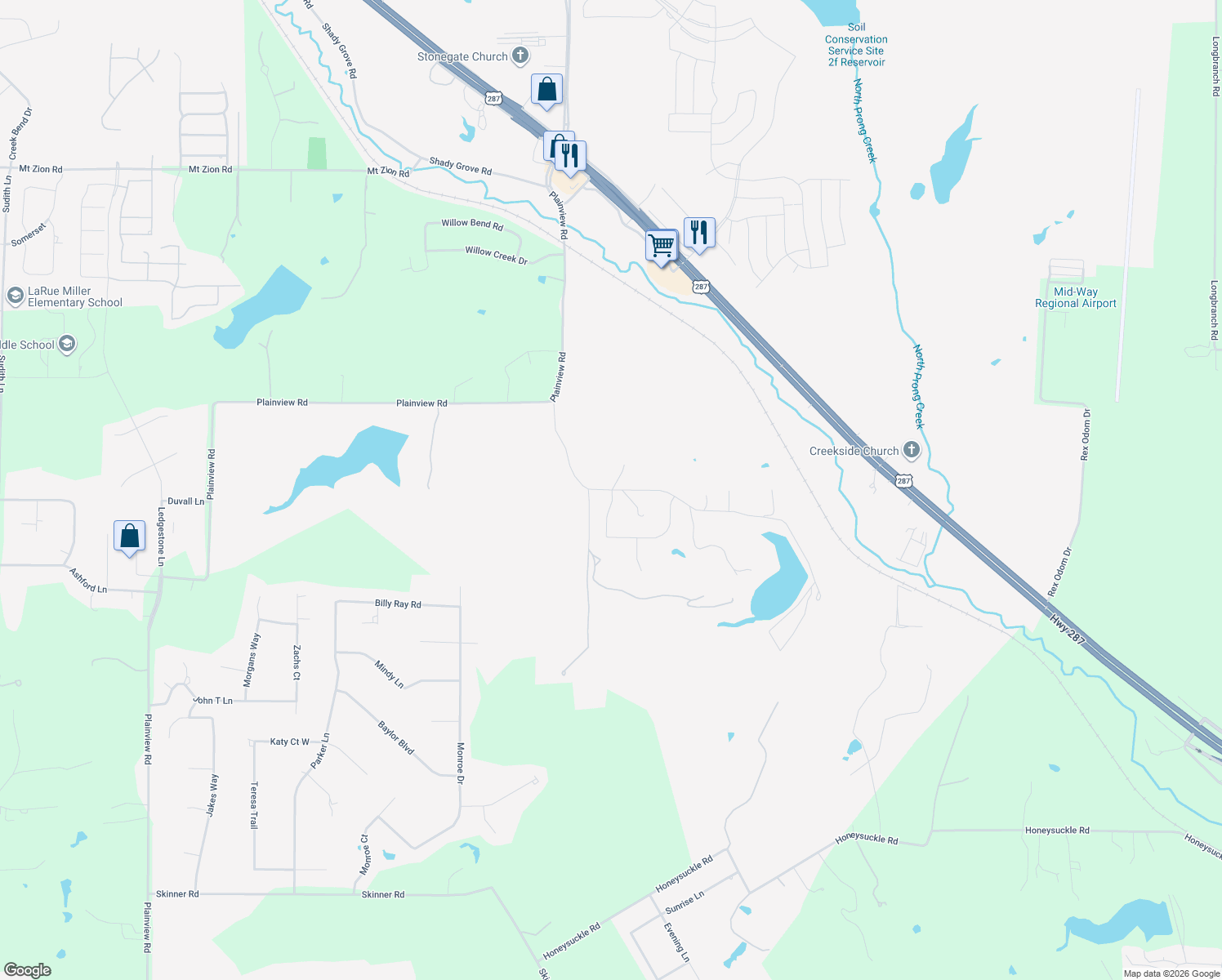 map of restaurants, bars, coffee shops, grocery stores, and more near 4042 Stout Rd in Midlothian