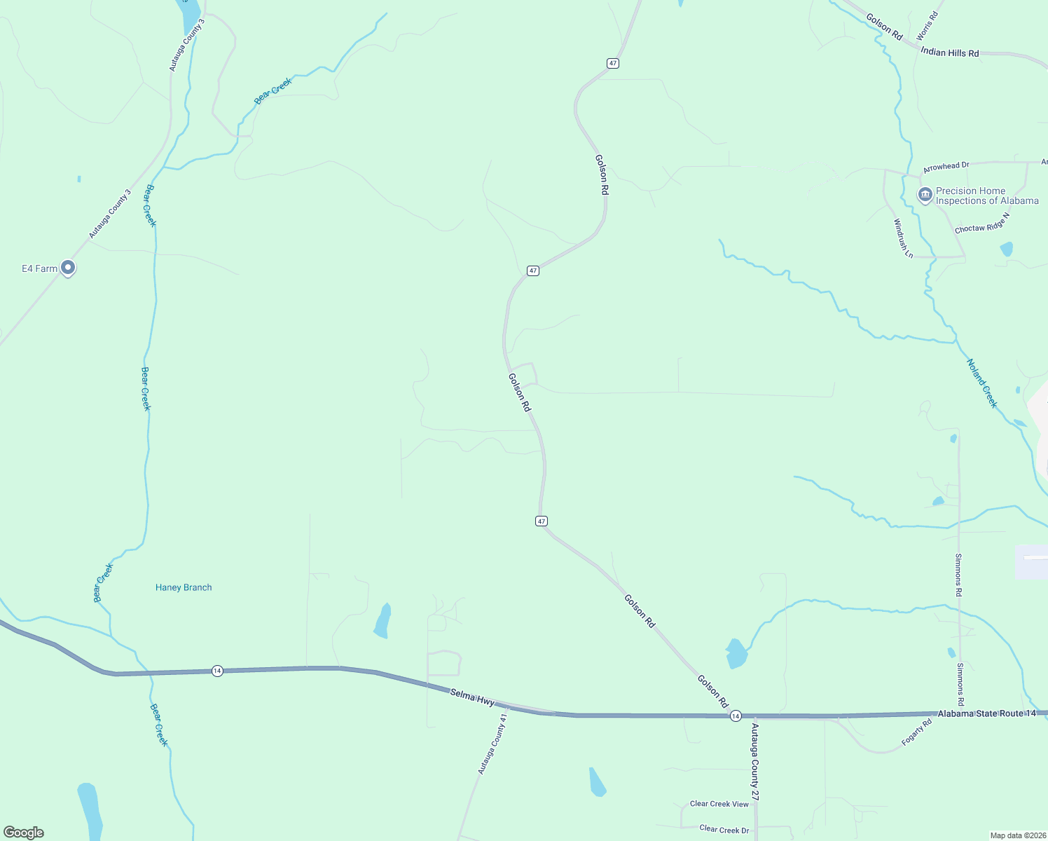 map of restaurants, bars, coffee shops, grocery stores, and more near 295 County Road 47 in Prattville