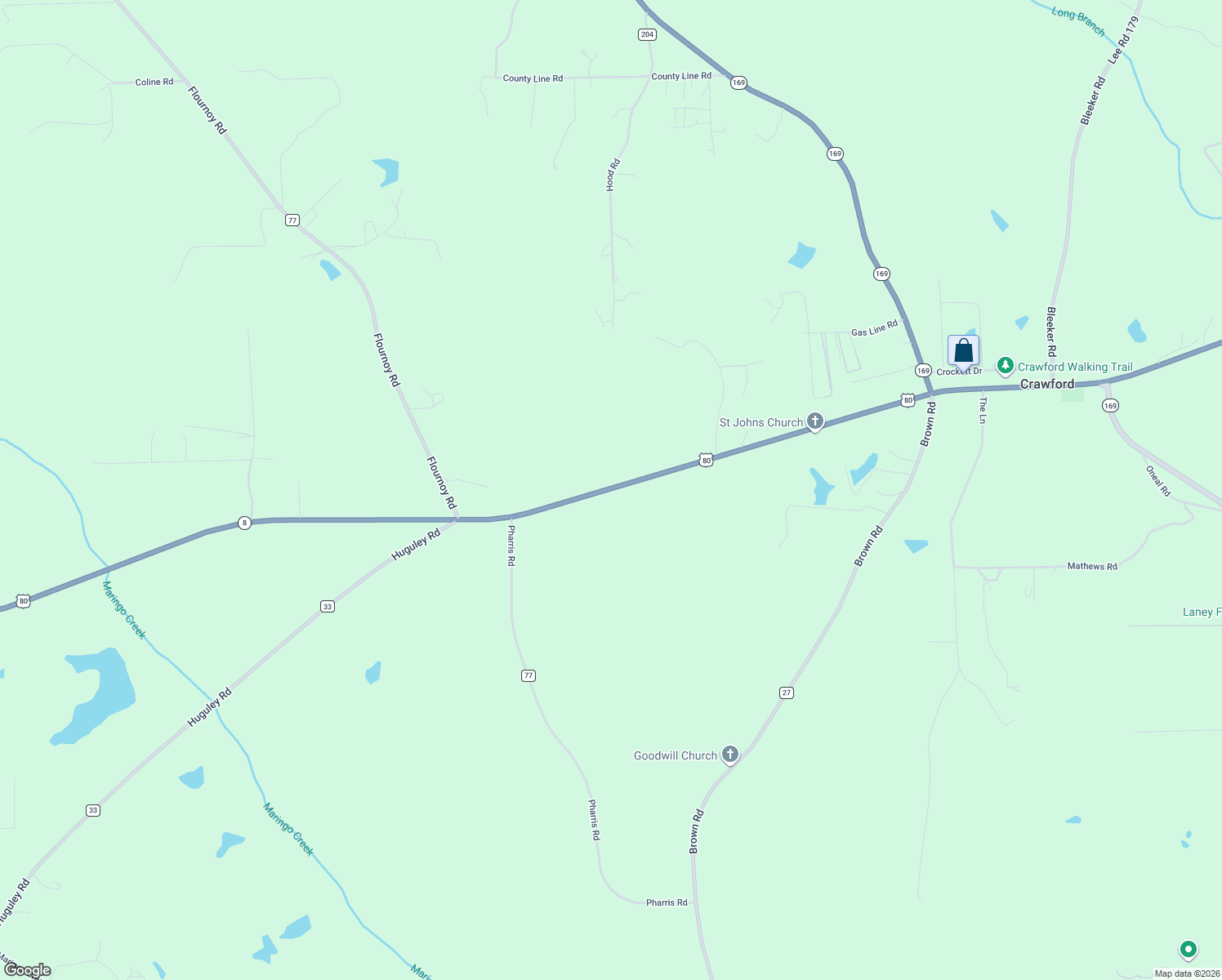 map of restaurants, bars, coffee shops, grocery stores, and more near 4604-4634 Alabama 8 in Phenix City