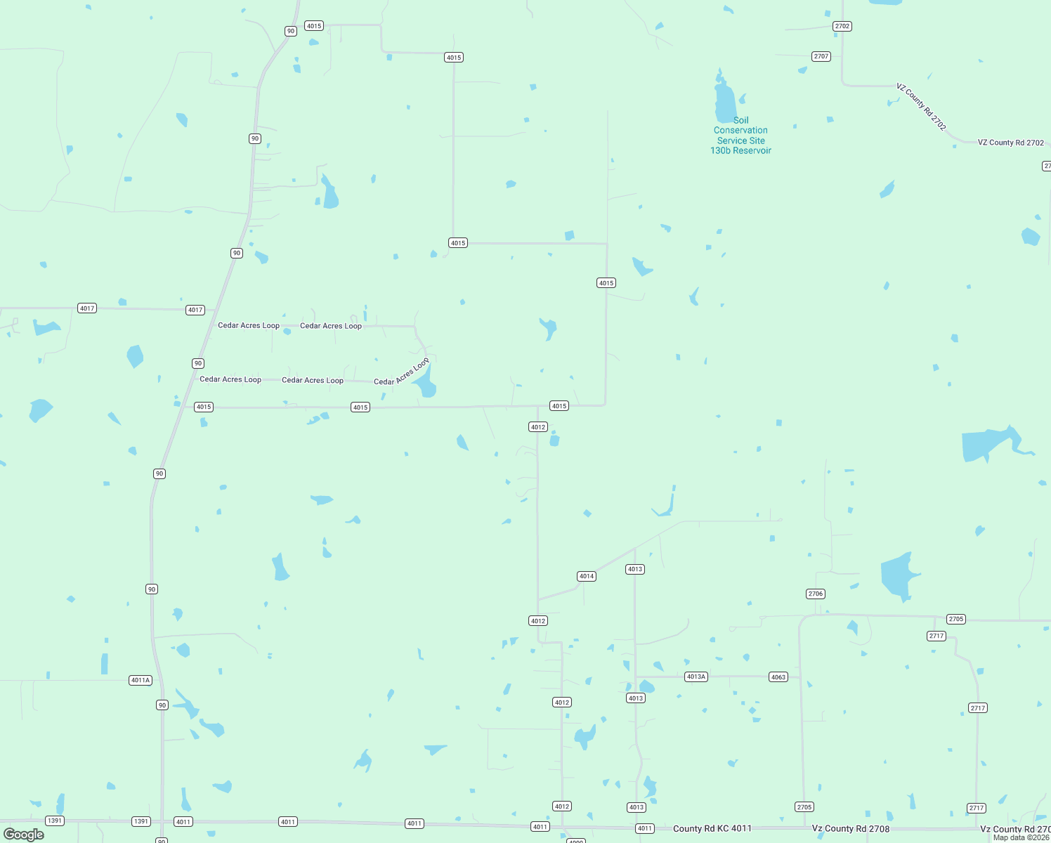 map of restaurants, bars, coffee shops, grocery stores, and more near 13425 County Road 4012 in Mabank