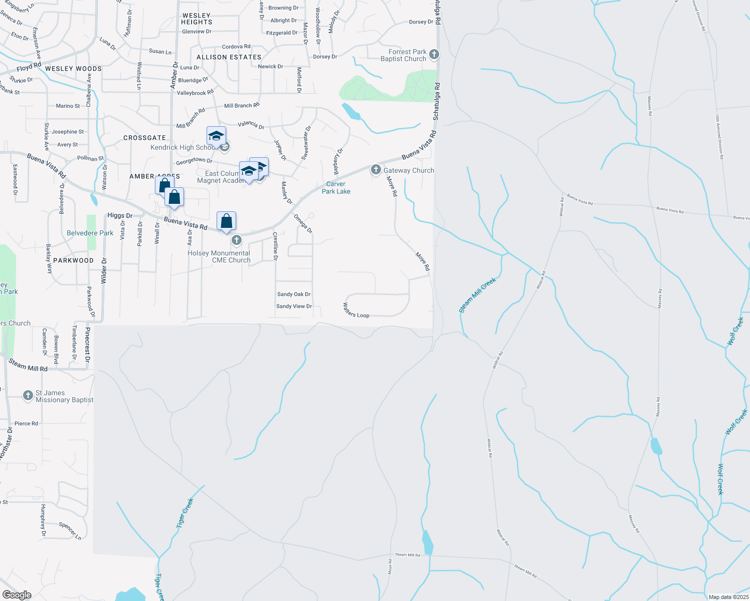map of restaurants, bars, coffee shops, grocery stores, and more near 6059 Walters Loop in Columbus
