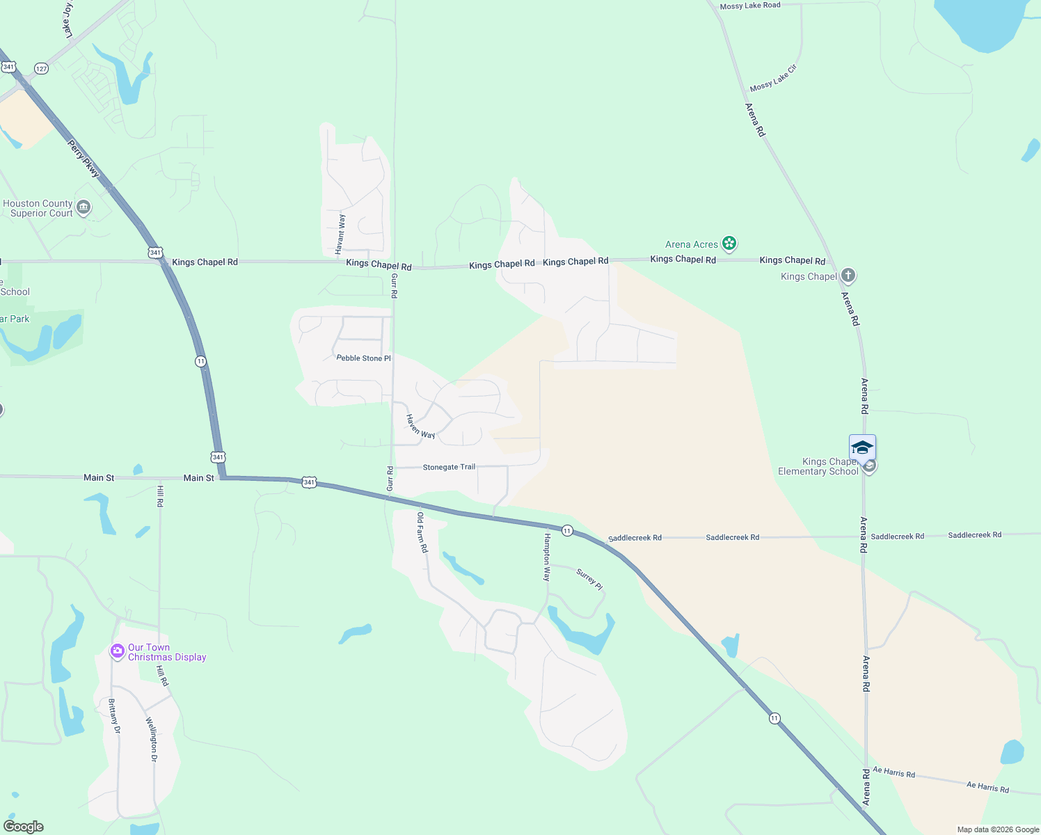 map of restaurants, bars, coffee shops, grocery stores, and more near 415 Haven Way in Perry