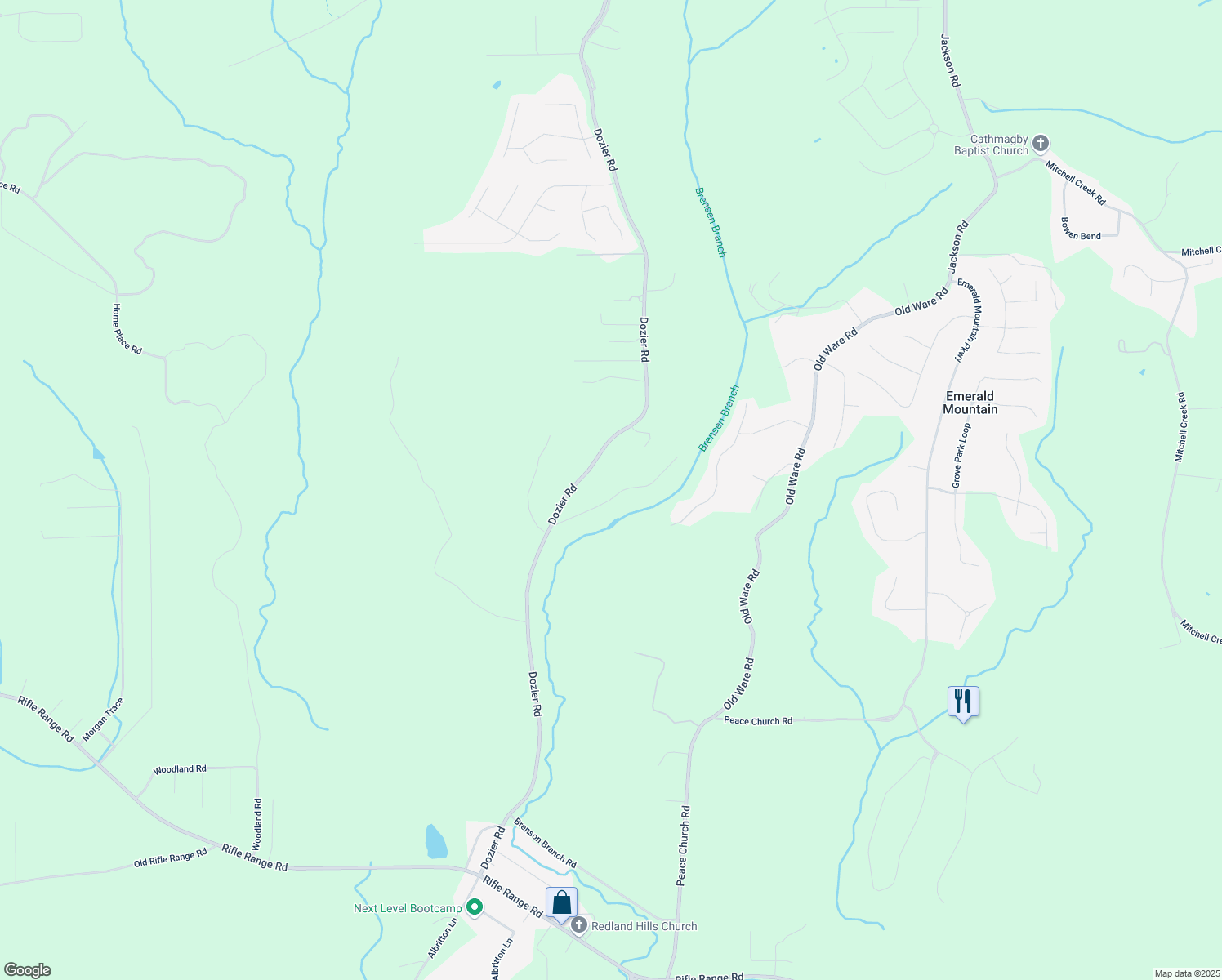 map of restaurants, bars, coffee shops, grocery stores, and more near 225 Woodhaven Lane in Wetumpka