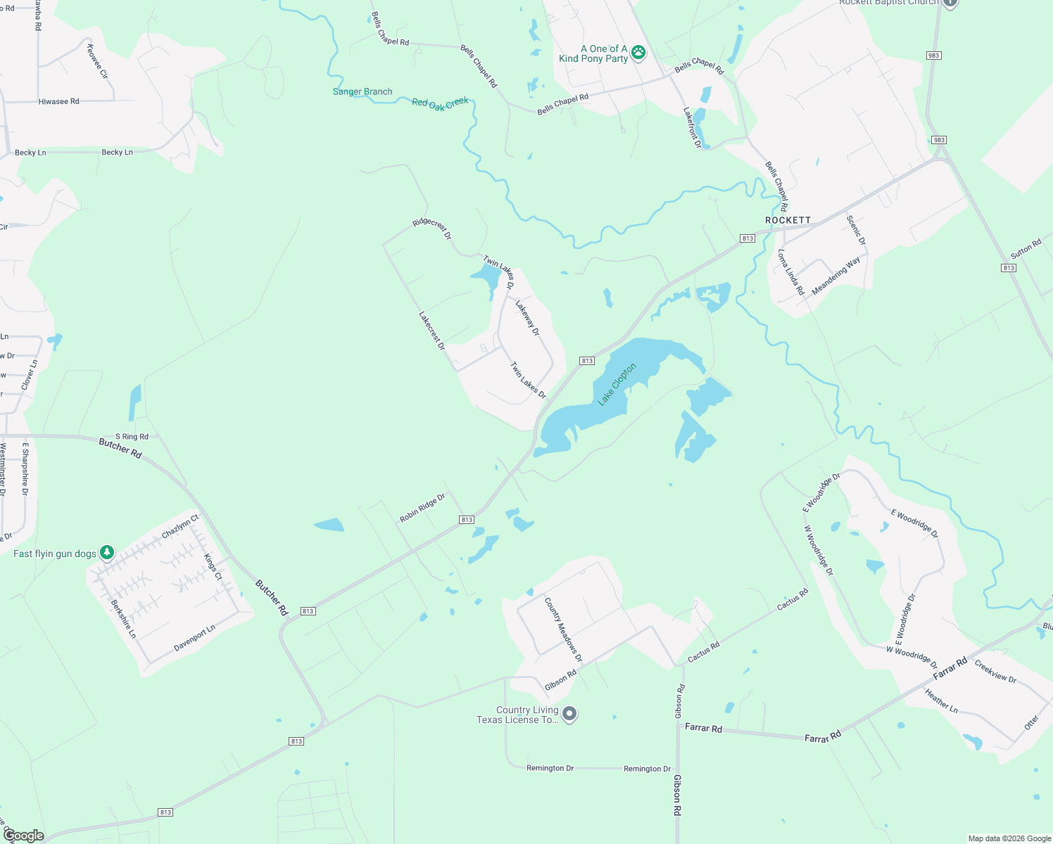 map of restaurants, bars, coffee shops, grocery stores, and more near 5203 Farm to Market Road 813 in Waxahachie