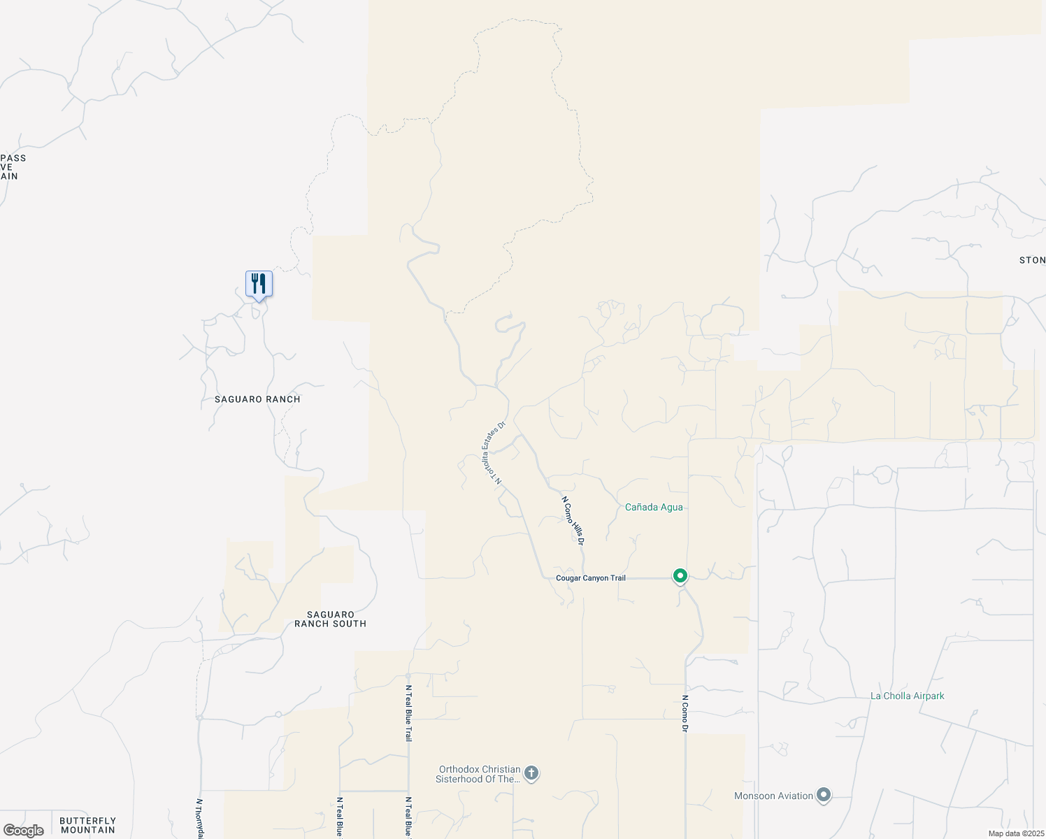 map of restaurants, bars, coffee shops, grocery stores, and more near 14024 North Gecko Canyon Trail in Tucson