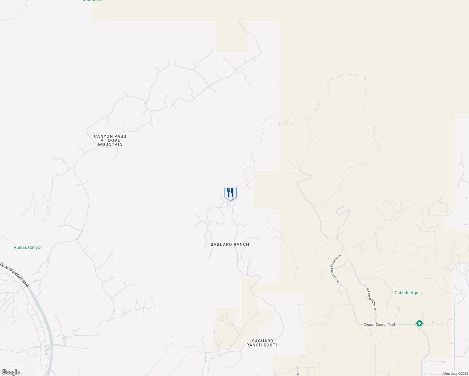 map of restaurants, bars, coffee shops, grocery stores, and more near 14454 Old Ranch House Road in Marana