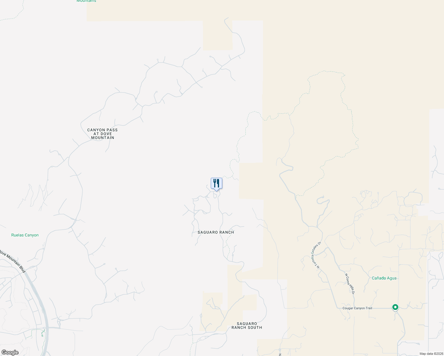 map of restaurants, bars, coffee shops, grocery stores, and more near 14454 Old Ranch House Road in Marana