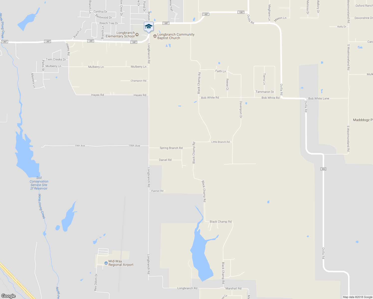 map of restaurants, bars, coffee shops, grocery stores, and more near 7260 Spring Branch Road in Waxahachie