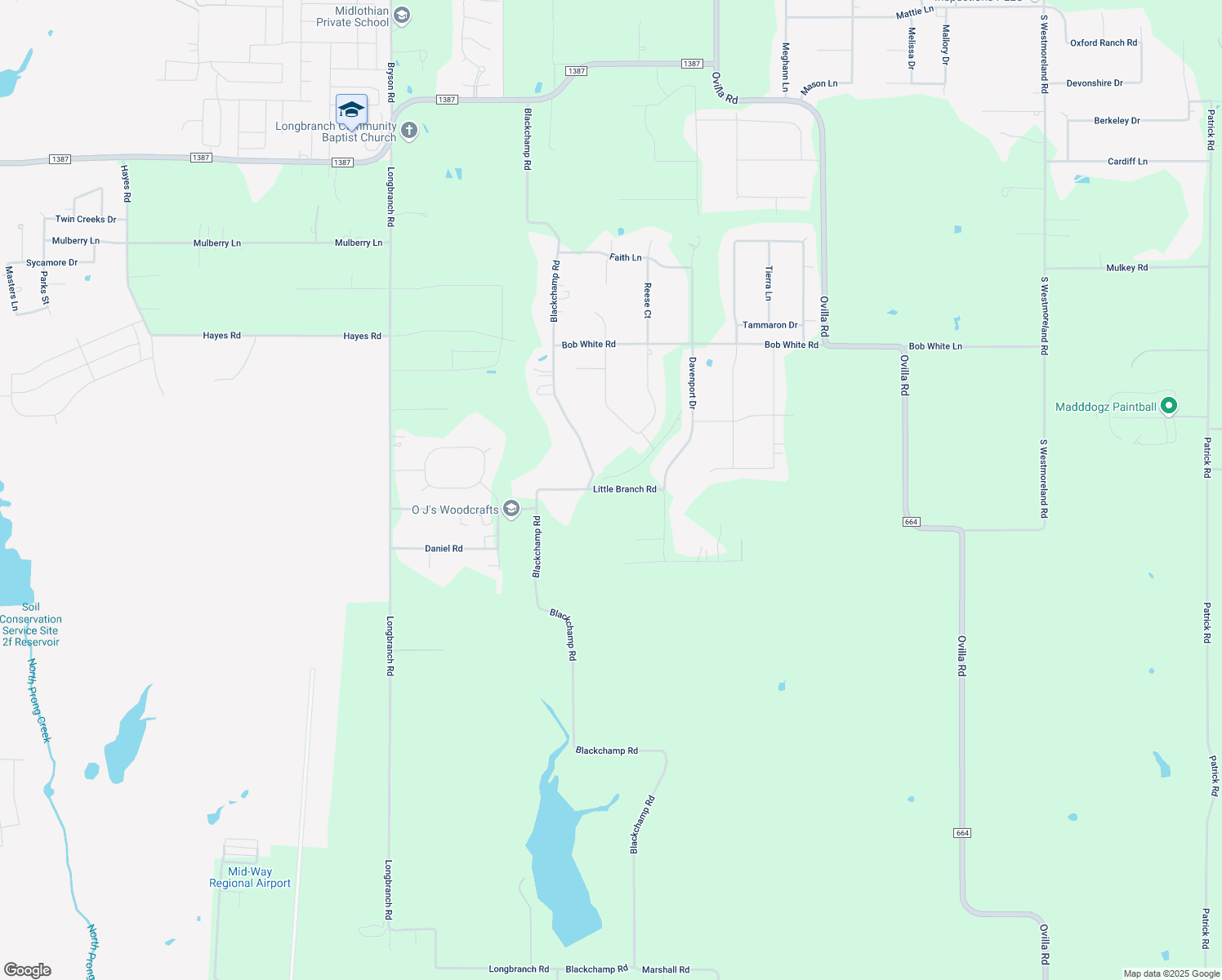 map of restaurants, bars, coffee shops, grocery stores, and more near 7620 Little Branch Road in Waxahachie