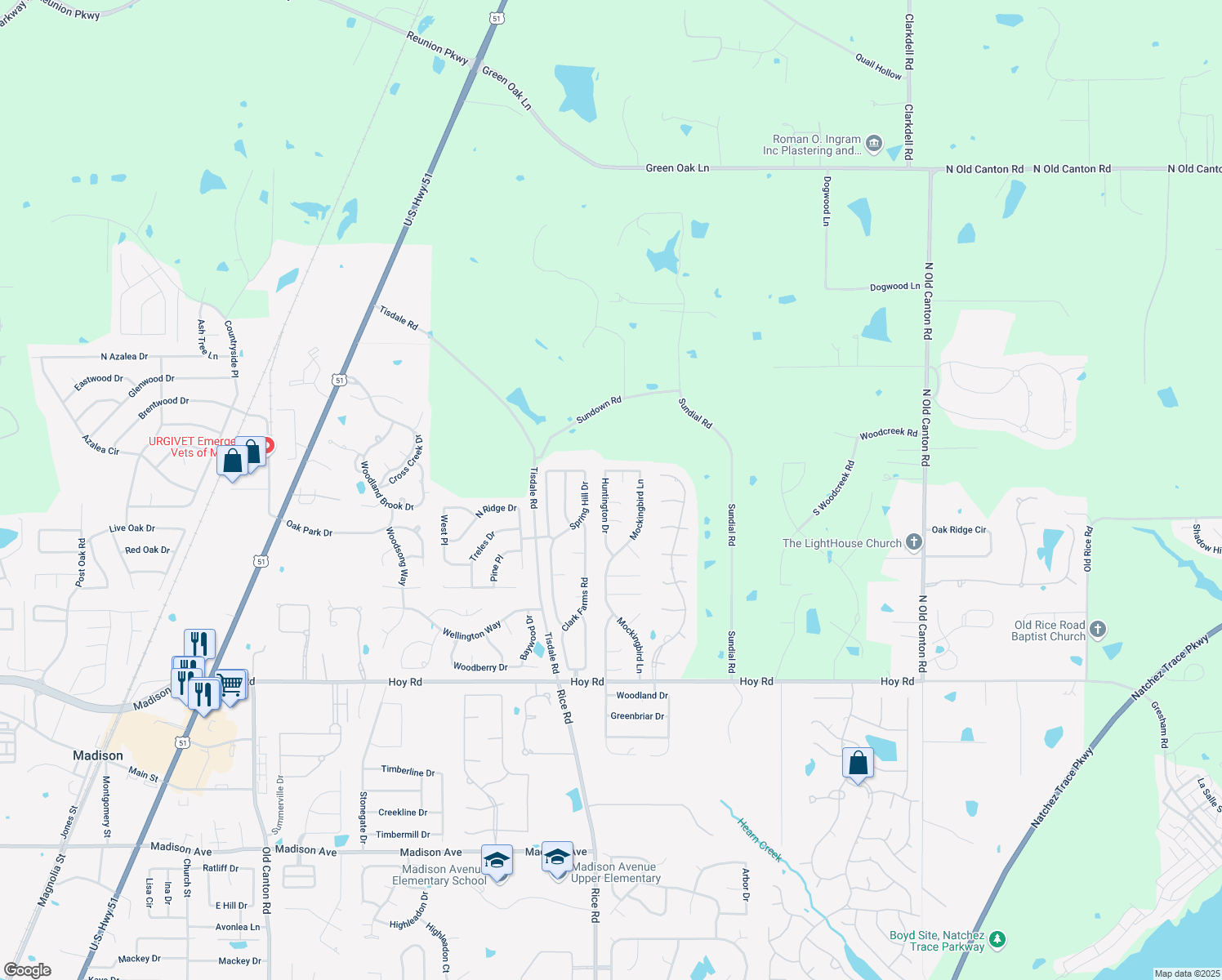map of restaurants, bars, coffee shops, grocery stores, and more near 569 Huntington Drive in Madison