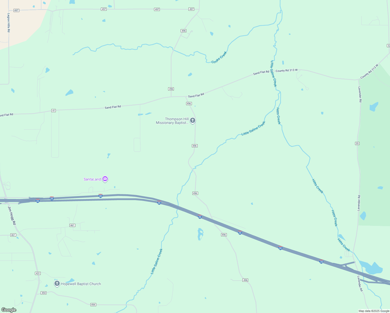 map of restaurants, bars, coffee shops, grocery stores, and more near 14502 County Road 496 in Tyler