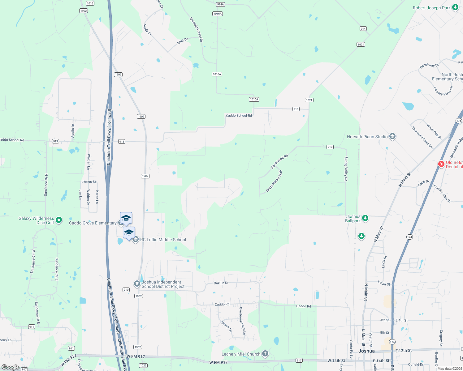 map of restaurants, bars, coffee shops, grocery stores, and more near 1308 Apache Ct in Joshua