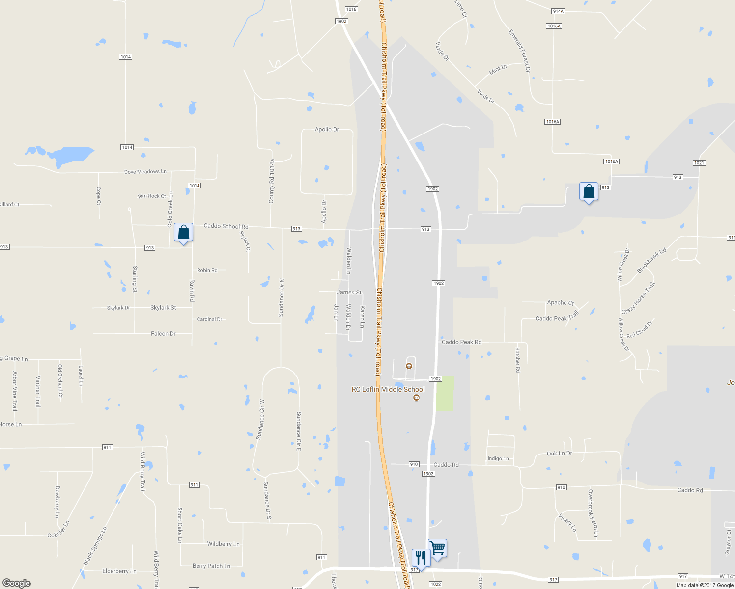 map of restaurants, bars, coffee shops, grocery stores, and more near 7112 Karen Lane in Joshua
