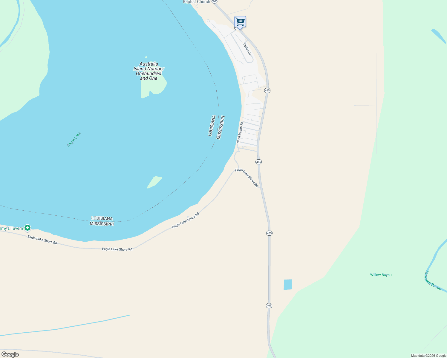 map of restaurants, bars, coffee shops, grocery stores, and more near 340 Eagle Lake Shore Road in Vicksburg