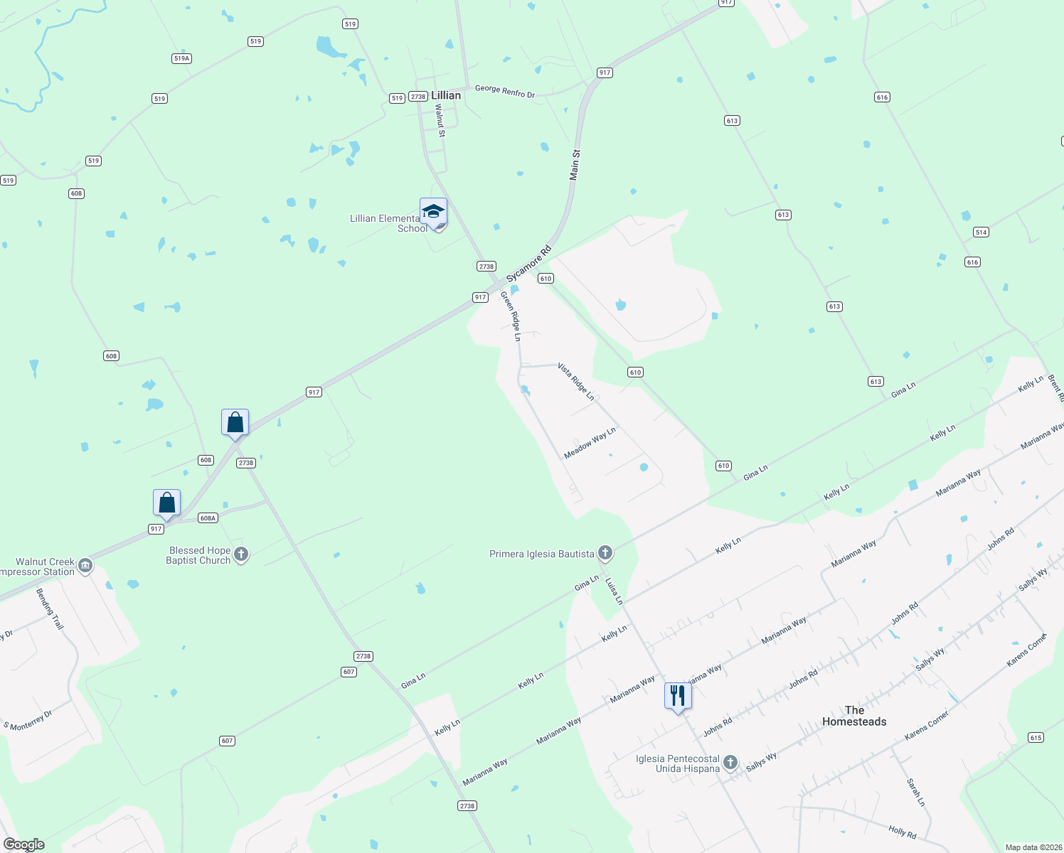 map of restaurants, bars, coffee shops, grocery stores, and more near 4119 Green Ridge Lane in Alvarado