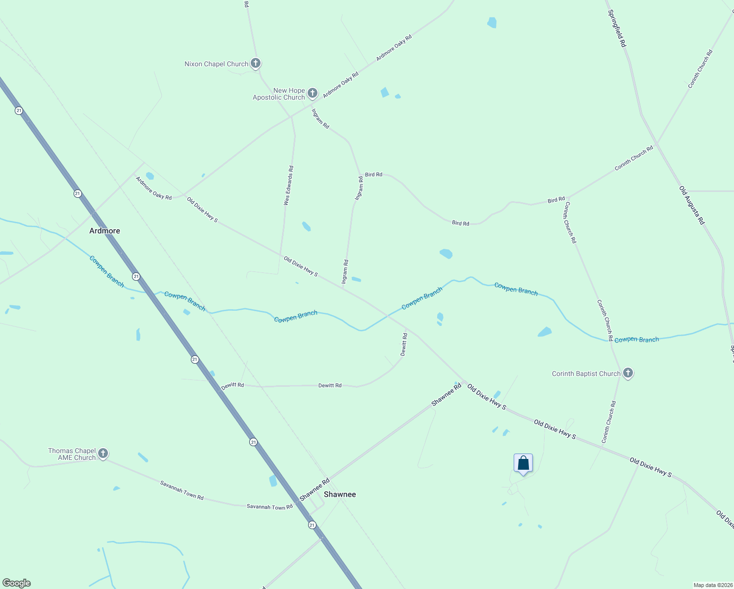 map of restaurants, bars, coffee shops, grocery stores, and more near 5434 Old Dixie Highway South in Springfield