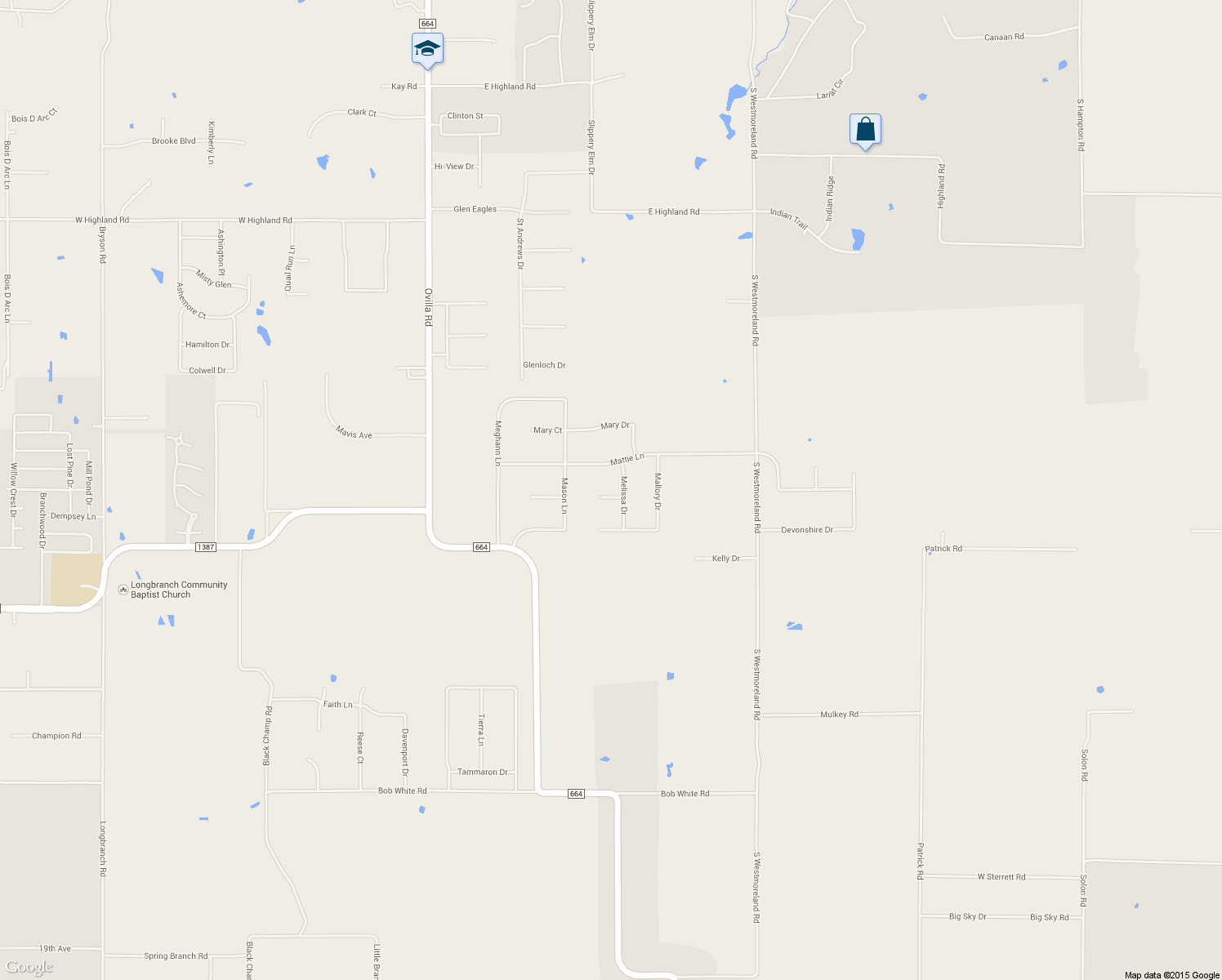 map of restaurants, bars, coffee shops, grocery stores, and more near 8831 Melissa Court in Waxahachie